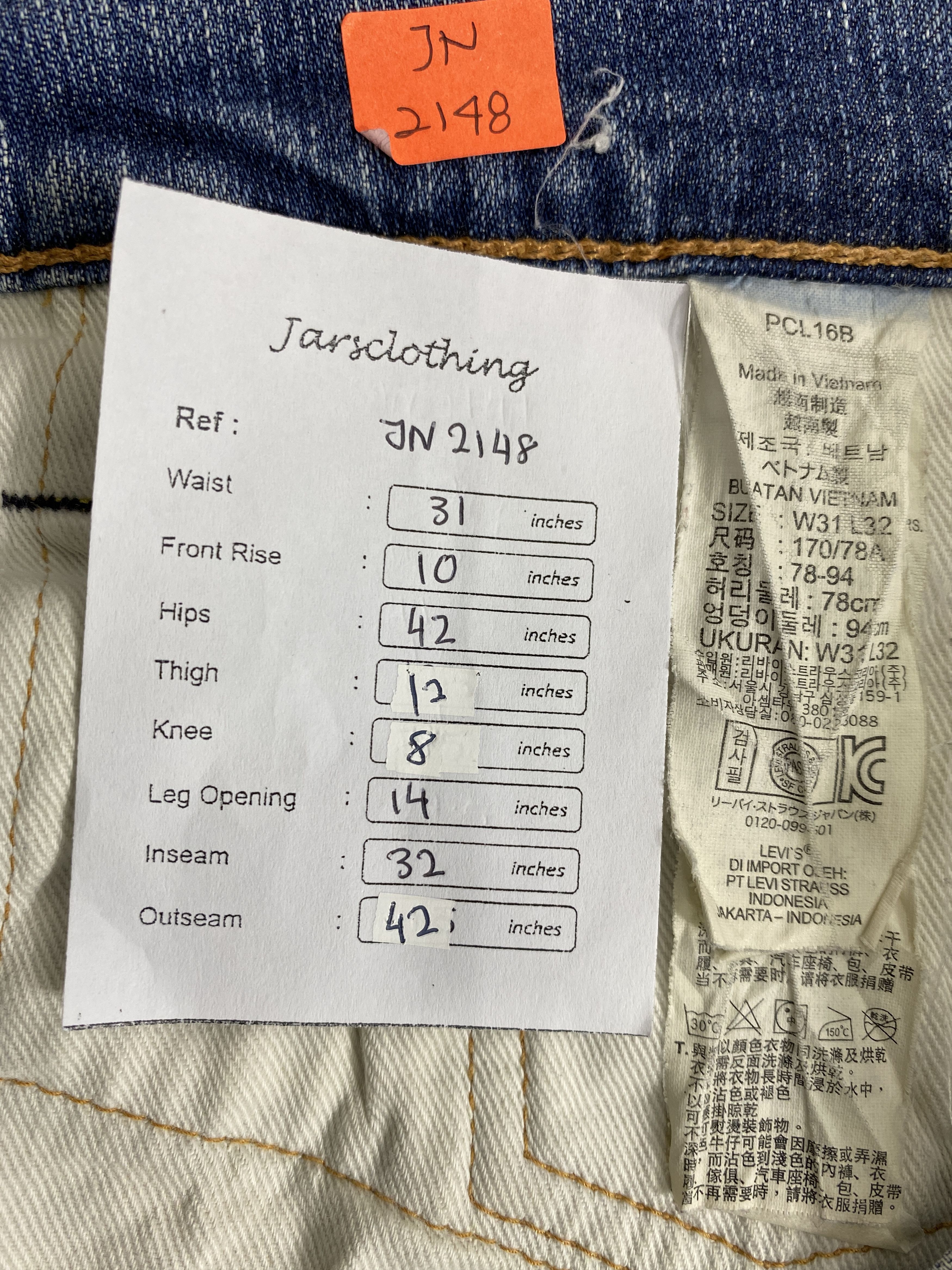Levi's Light Blue Wash Vintage Levi's 511 31x32 Denim -JN2148 Size US 31 - 8 Thumbnail