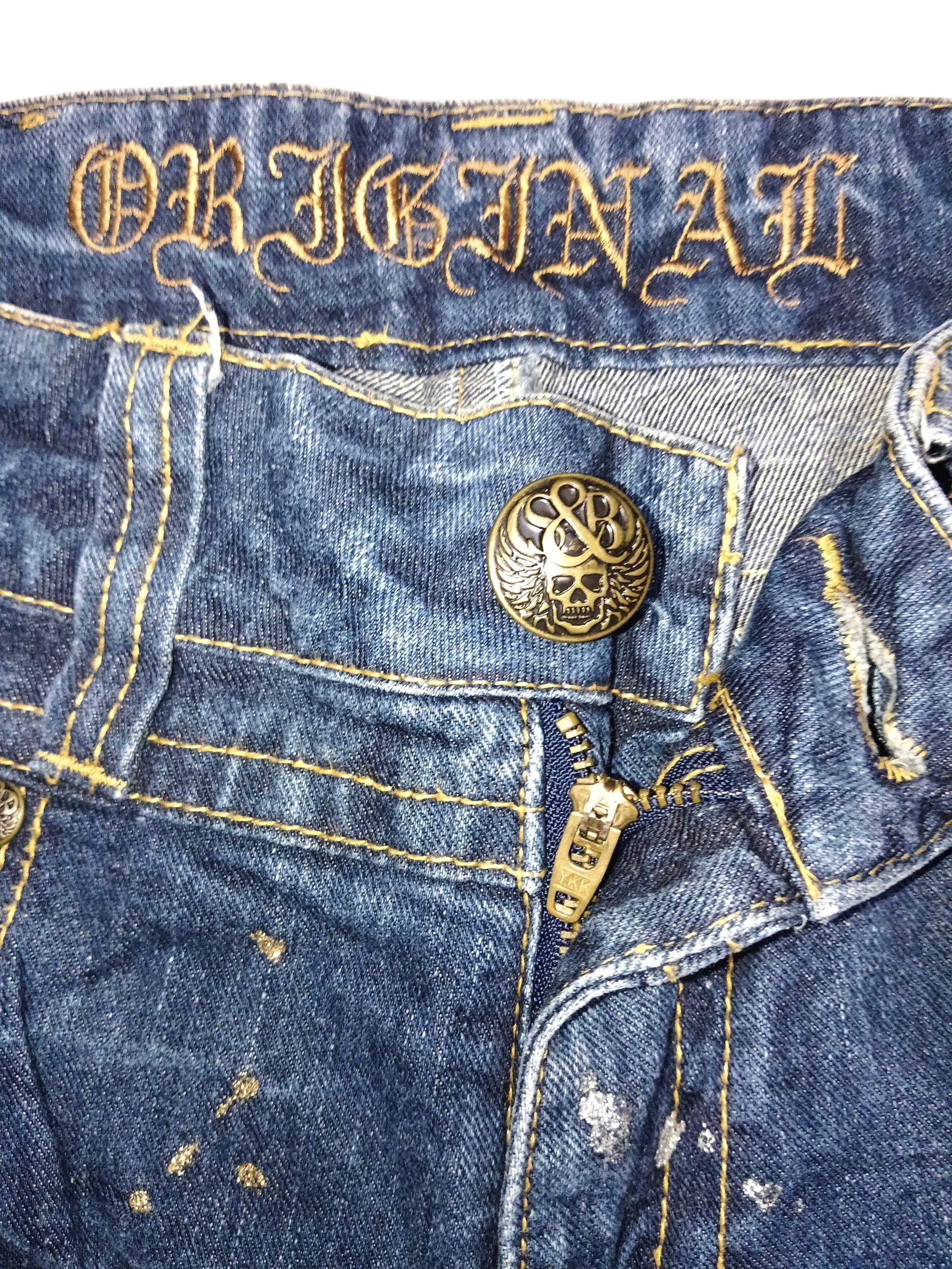 Japanese Brand 🔥Skull🔥Distressed Splash Flare Jeans Size US 30 / EU 46 - 11 Thumbnail