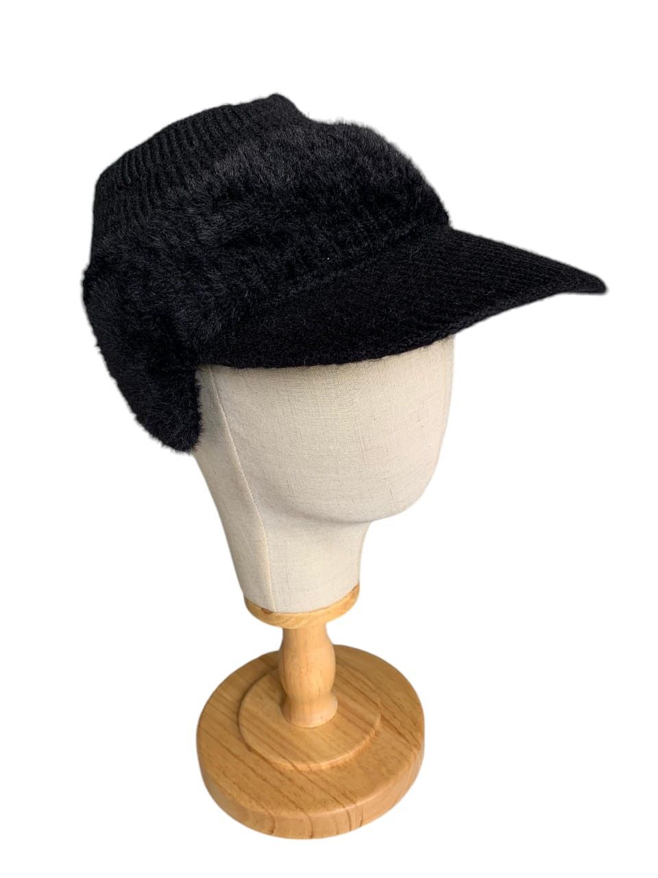 Japanese Brand Earflap with Fur Mohair Visor hats Size ONE SIZE - 3 Thumbnail