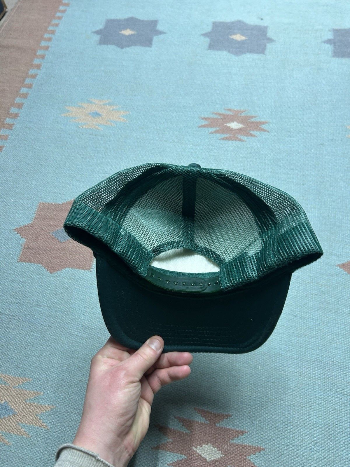 Vintage Vintage trucker hat Offline spell out forest green snapback Size ONE SIZE - 4 Thumbnail