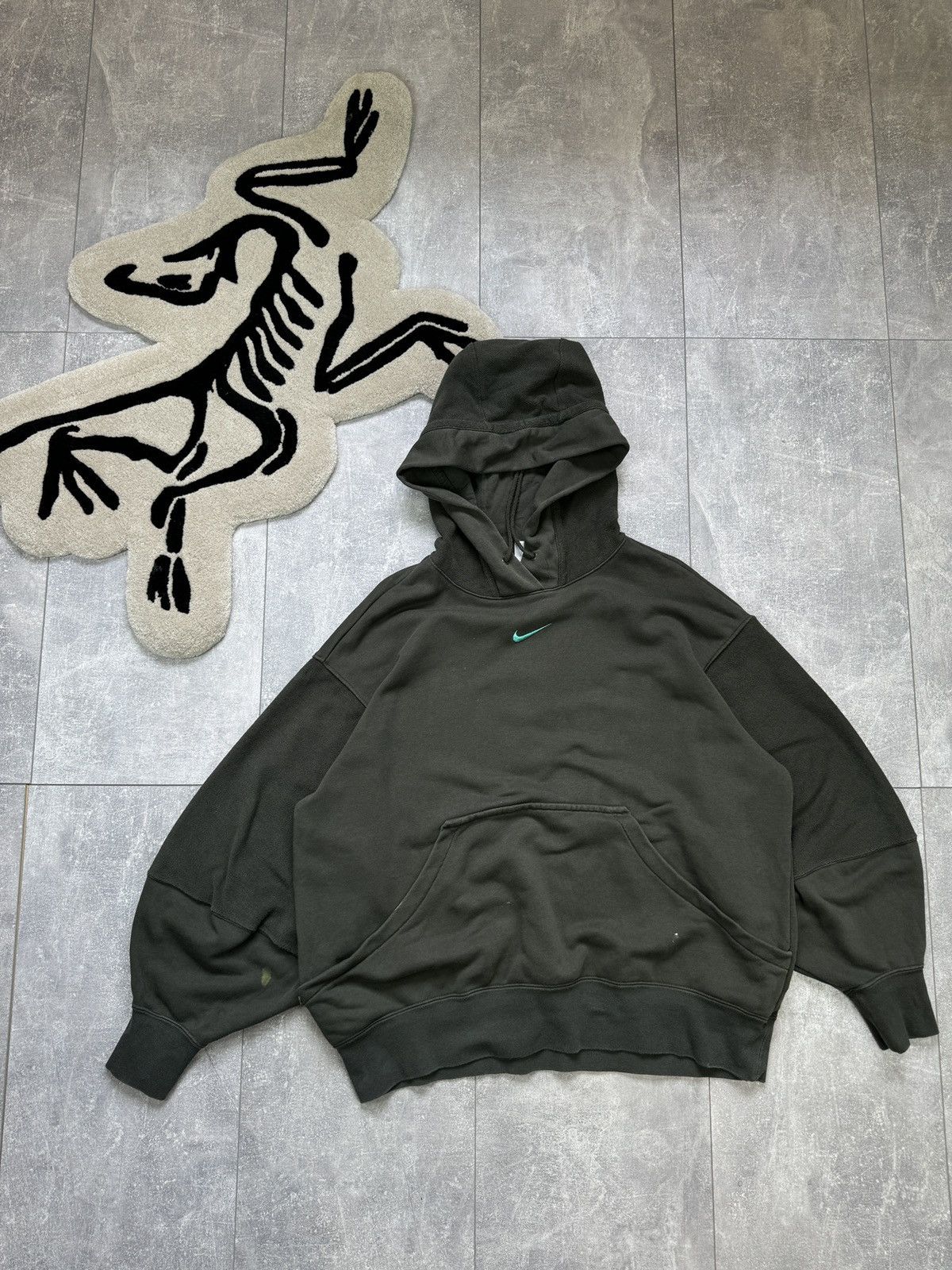 Nike × Vintage Mens Vintage Nike centre swoosh logo hoodie y2k drill rare Size US M / EU 48-50 / 2 - 1 Thumbnail
