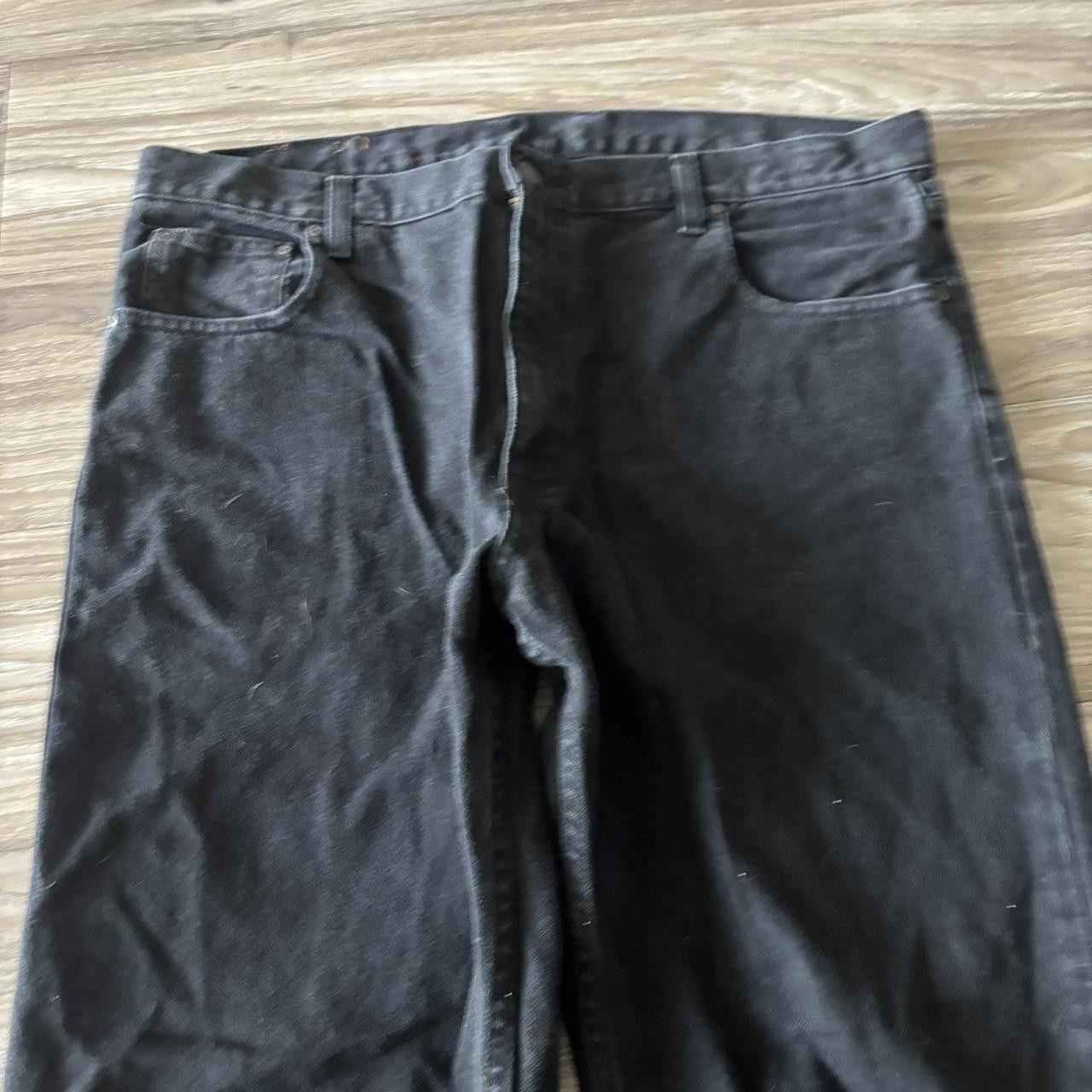 Vintage Crazy Vintage Y2K/2000s Grunge Solid Black Denim Jeans! 40x32 Size US 40 / EU 56 - 5 Thumbnail