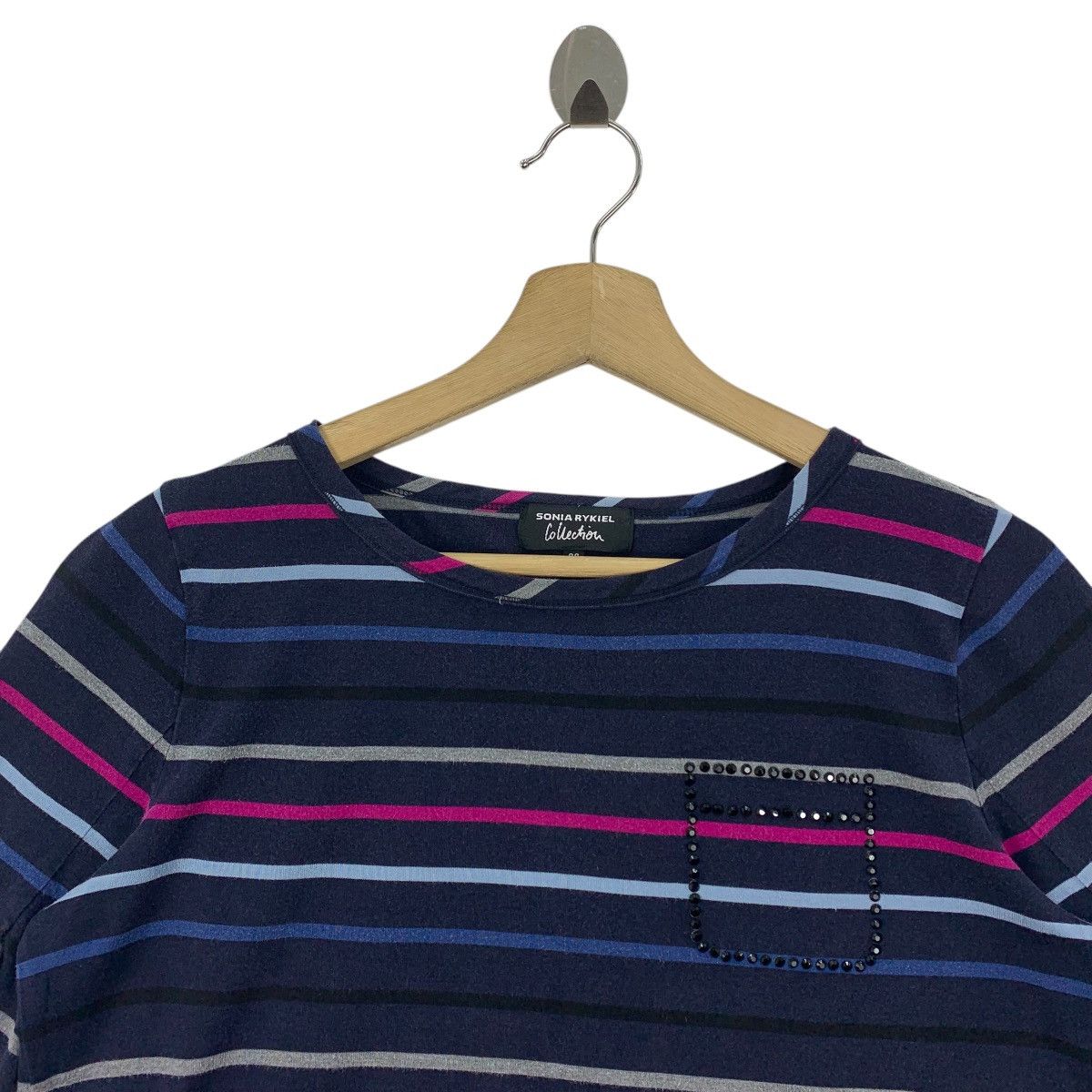Sonia Rykiel × Vintage Vintage SONIA RYKIEL collection stripe women tee Size S / US 4 / IT 40 - 2 Thumbnail