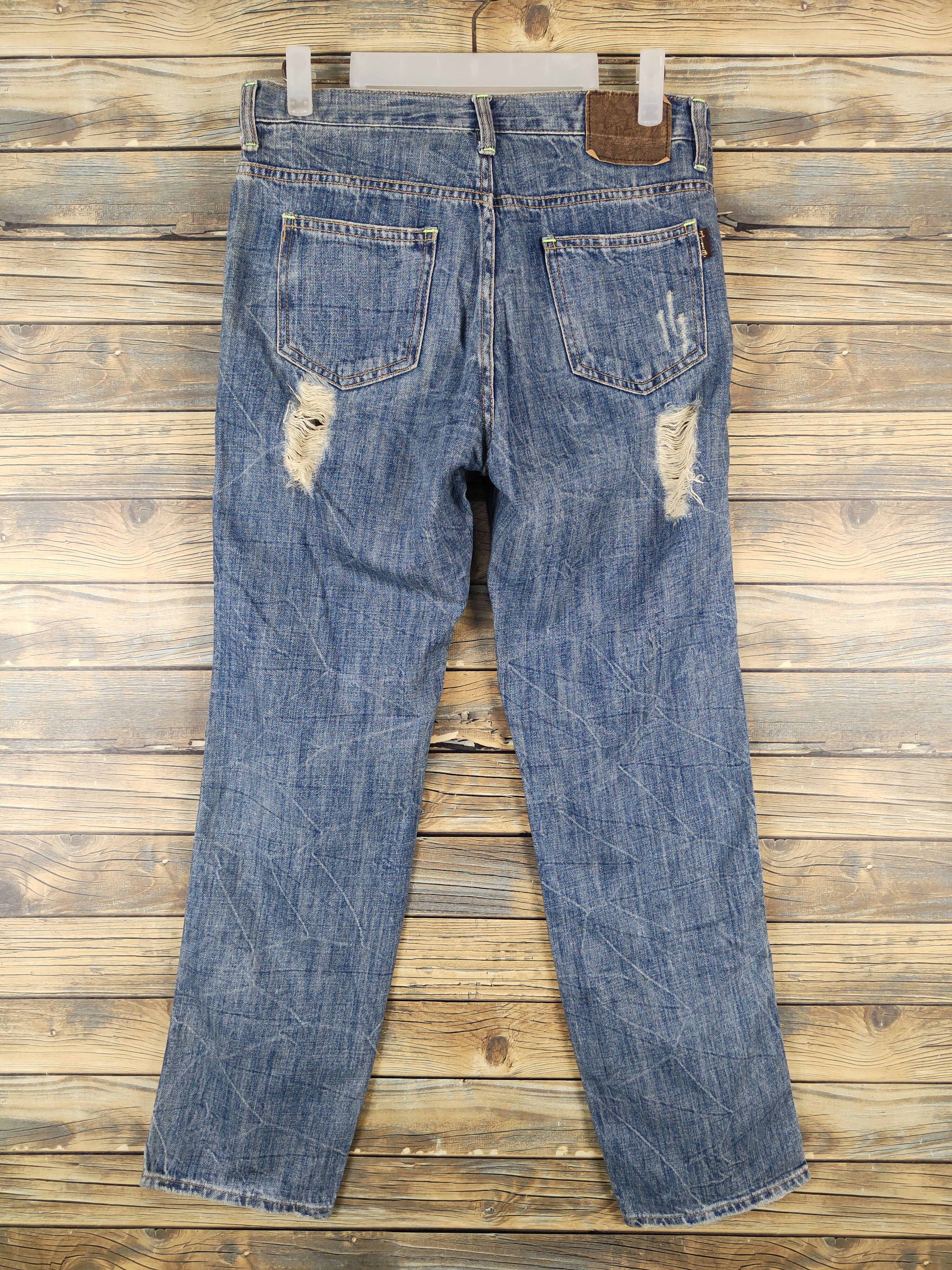 Japanese Brand D.i.a Blue Distressed Ripped denim Jeans #W1483 Size US 30 / EU 46 - 7 Thumbnail