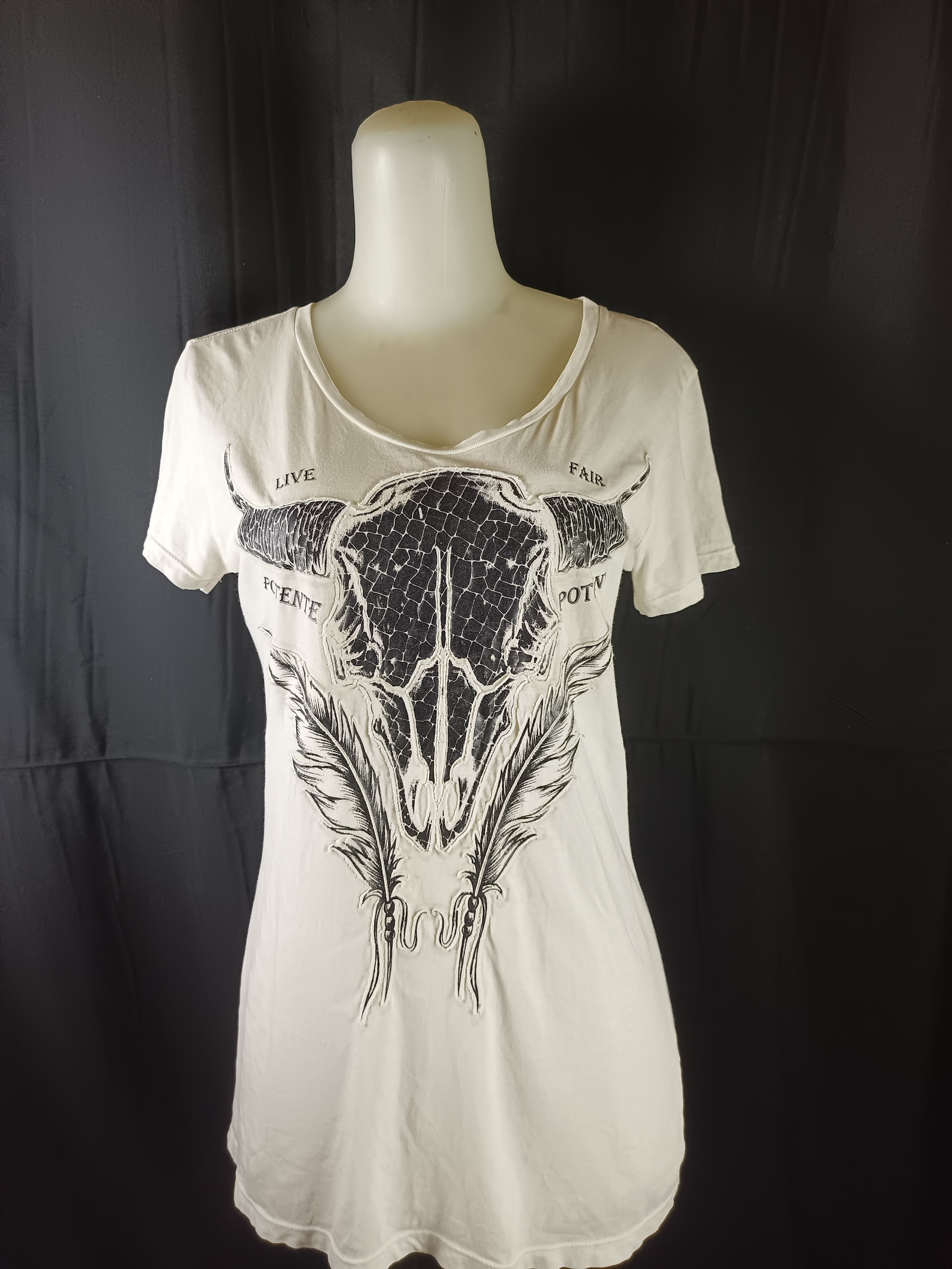 Vintage POTENTE Poem Live Fair Women's T-shirt Size M / US 6-8 / IT 42-44 - 1 Thumbnail