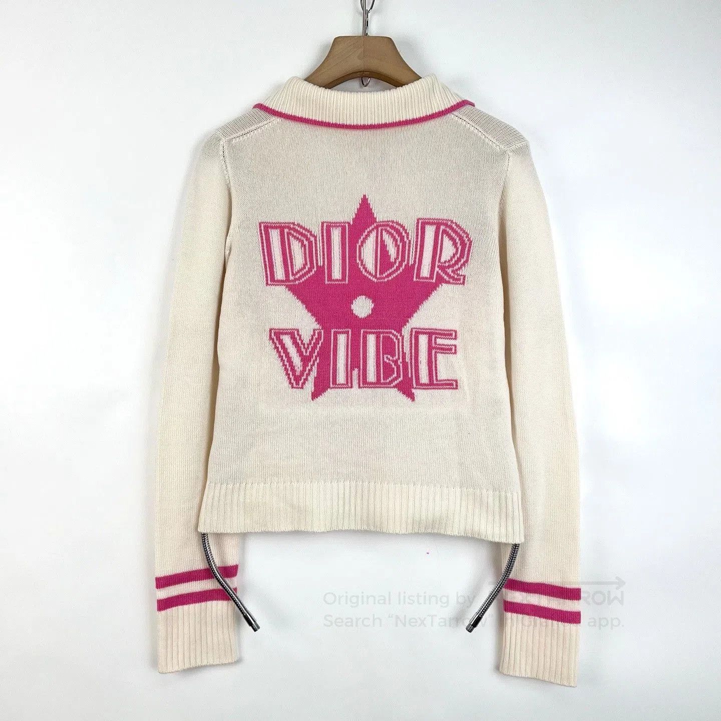 Dior Dior White Lapel Back Logo Cashmere Sweater. Size S / US 4 / IT 40 - 4 Thumbnail