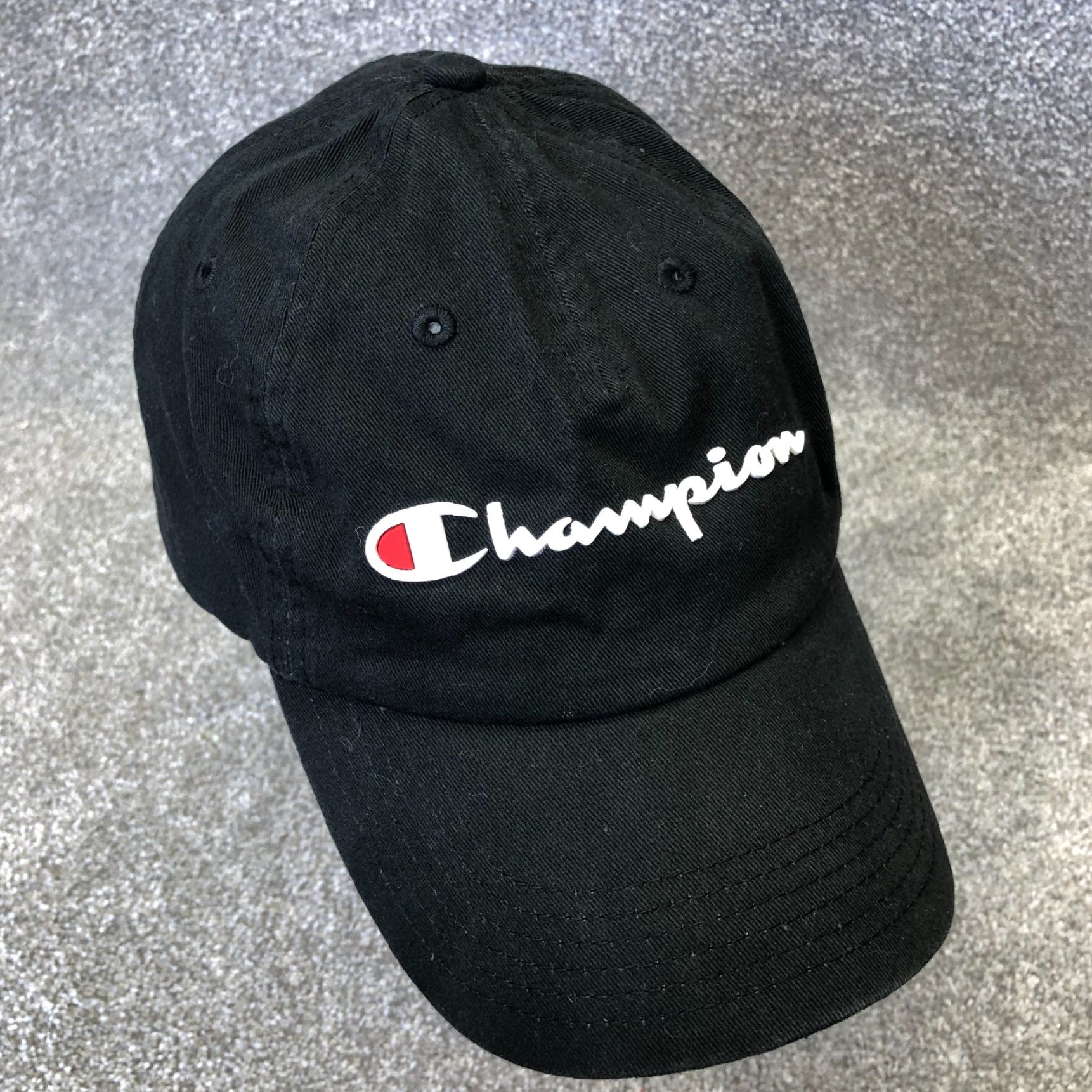 Champion Champion Hat Adult Adjustable Black Base Ball Spell Out Logo Dad Sports Size ONE SIZE - 3 Thumbnail