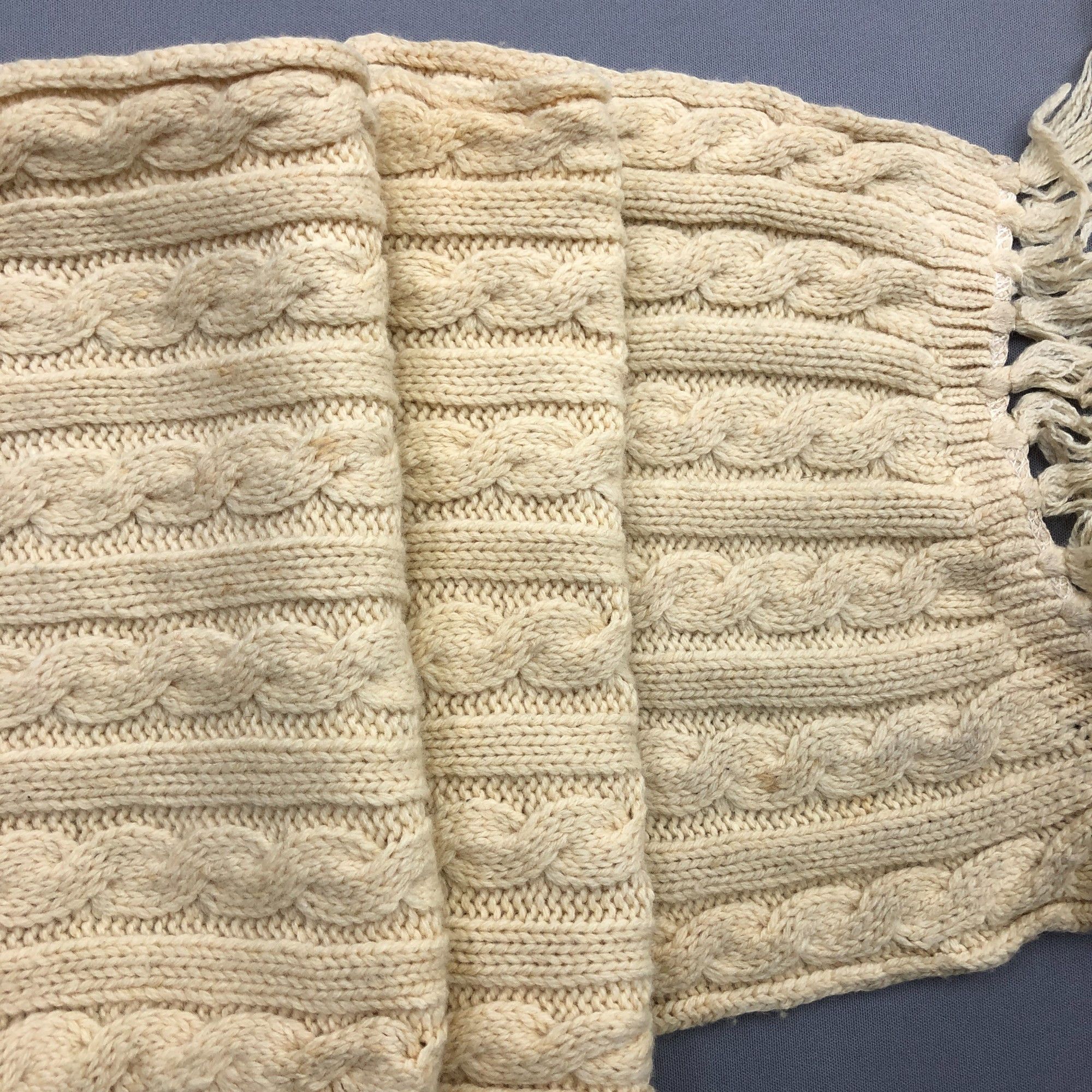 L.L. Bean Vintage L.L.Bean Scarf Muffler Cable Knit Wool Scarves Size ONE SIZE - 5 Thumbnail