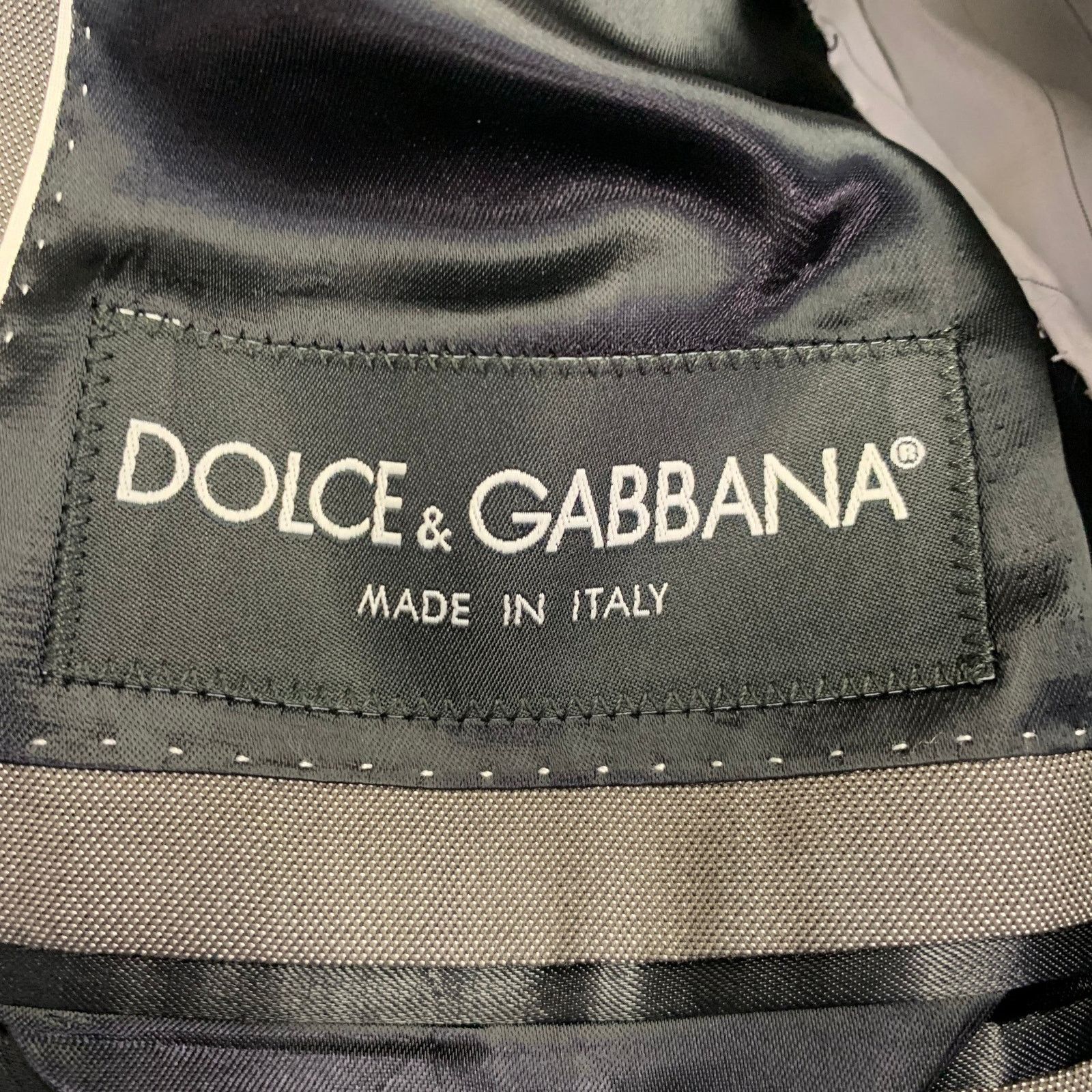 Dolce & Gabbana Size 38 Grey Cotton Silk Peak Lapel Single Button Sport Coat Size 38R - 8 Thumbnail
