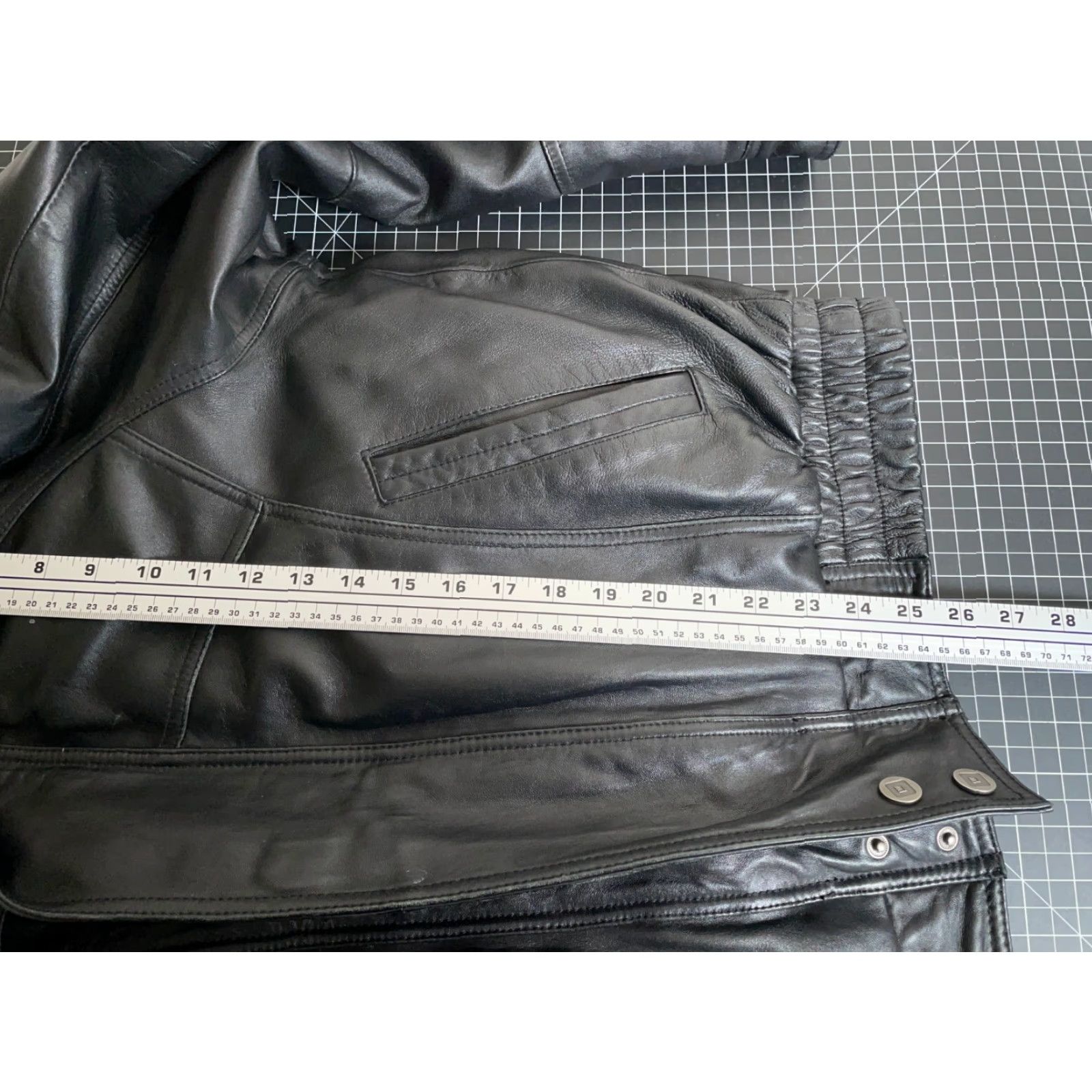 Vintage Wilsons Leather Jacket Adult Large Black + Wool Zip Out Liner Zip Up Short Coat Motorbike Style Size US L / EU 52-54 / 3 - 7 Thumbnail