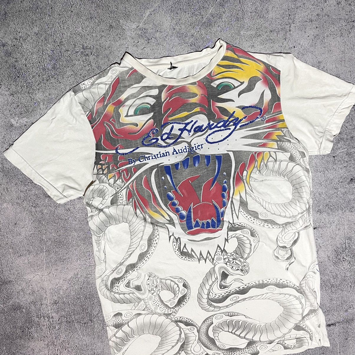 Christian Audigier Vintage Ed Hardy Tiger & Snakes Big Logo Tee Size S - M Size US M / EU 48-50 / 2 - 2 Thumbnail