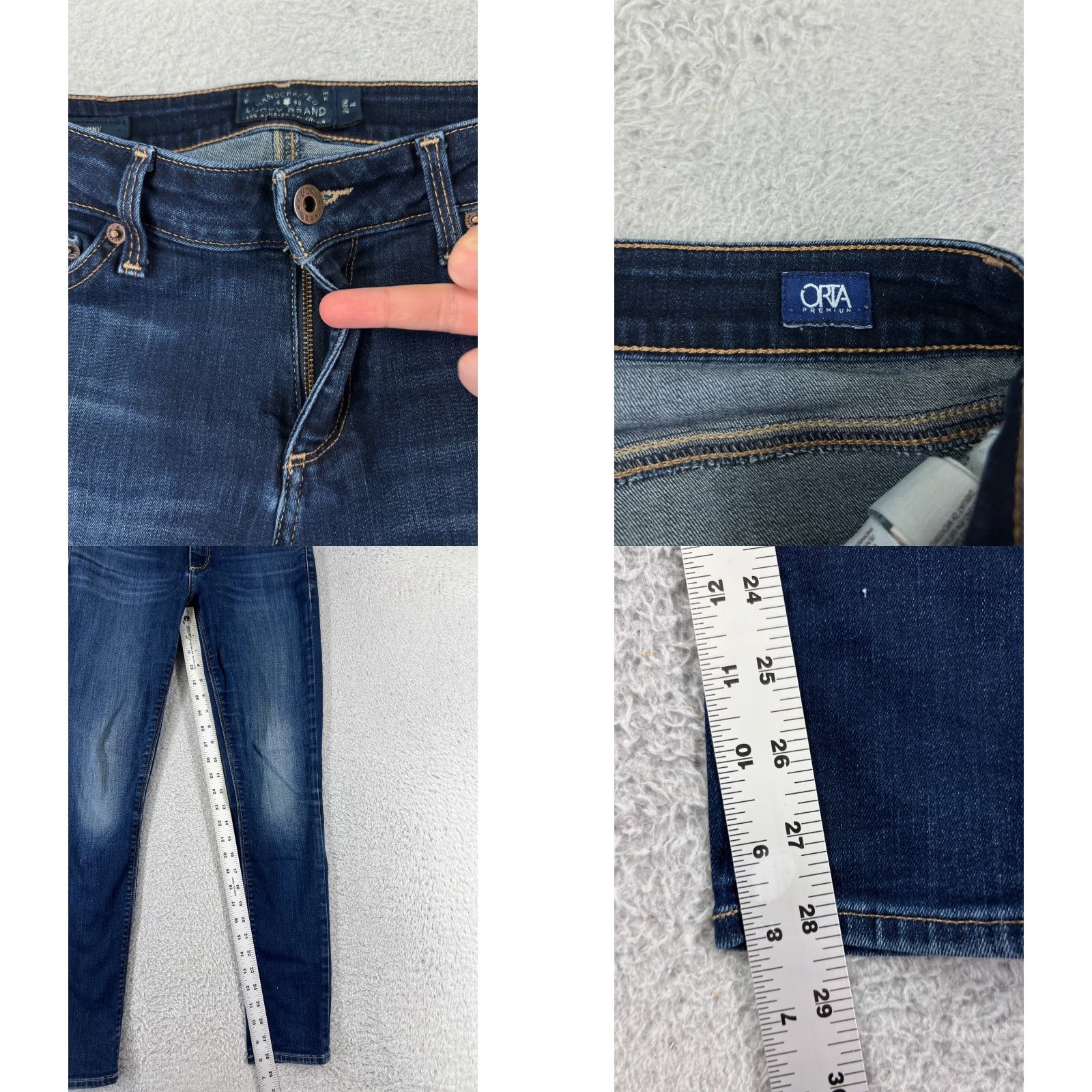Lucky Brand Lucky Brand Jeans Women 2 Blue Denim Tapered Skinny Low Rise 5-Pocket Cotton Blend Size 26" / US 2 / IT 38 - 8 Thumbnail