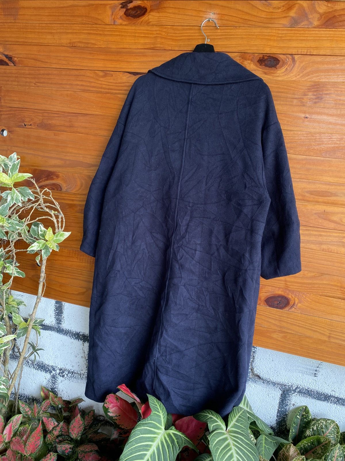 Japanese Brand RILI Tokyo Navy Blue Oversized Long Coat Japanese Minimalist Size ONE SIZE - 9 Thumbnail