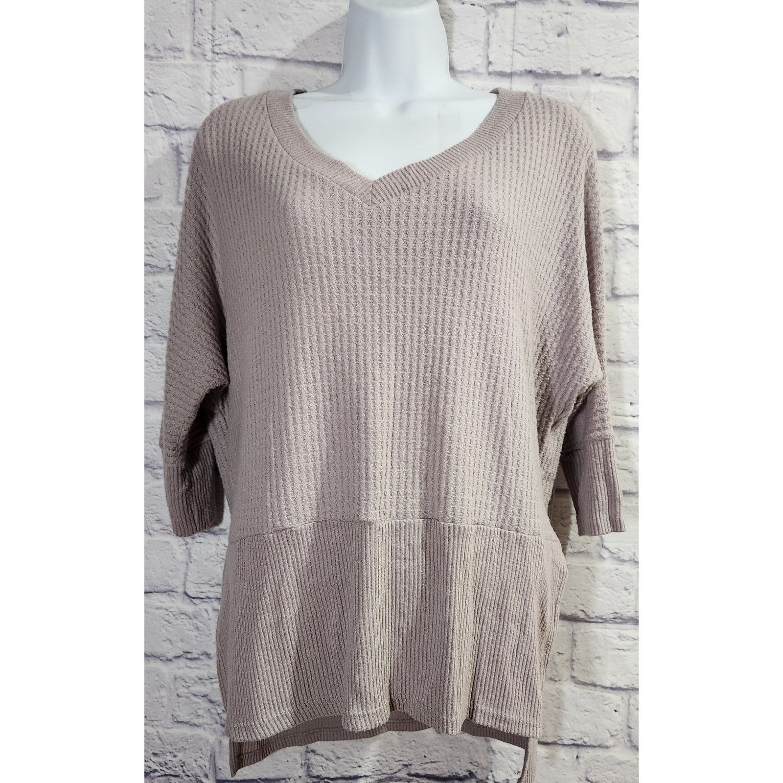 Other Dee Elly Buckle Mauve Waffle Knit Dolman Sleeve Top Small Size S / US 4 / IT 40 - 1 Thumbnail