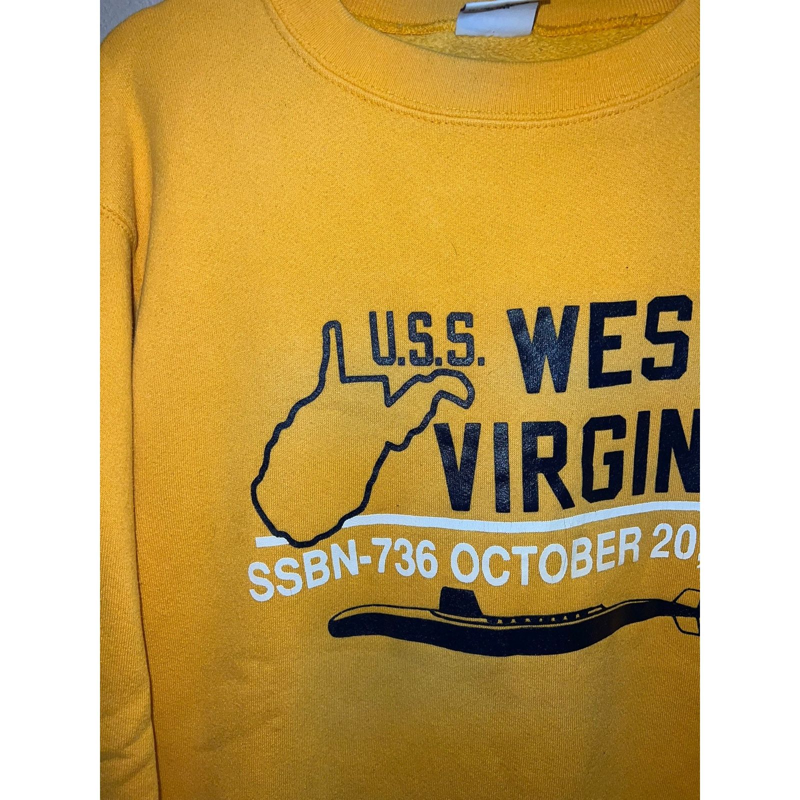 Vintage Vintage Submarine Sweatshirt USS West Virginia Crewneck 90s Size US L / EU 52-54 / 3 - 2 Thumbnail