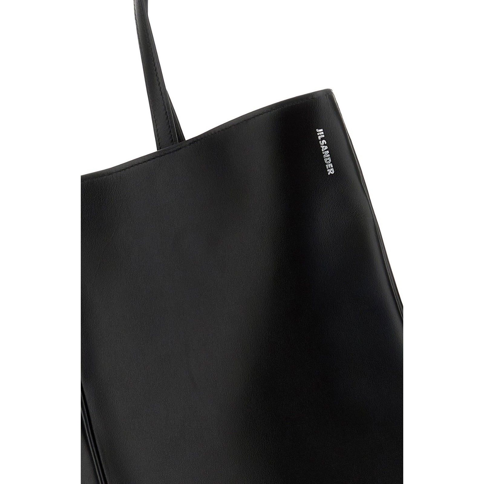 JIL SANDER Linea Black Leather Tote Bag New
