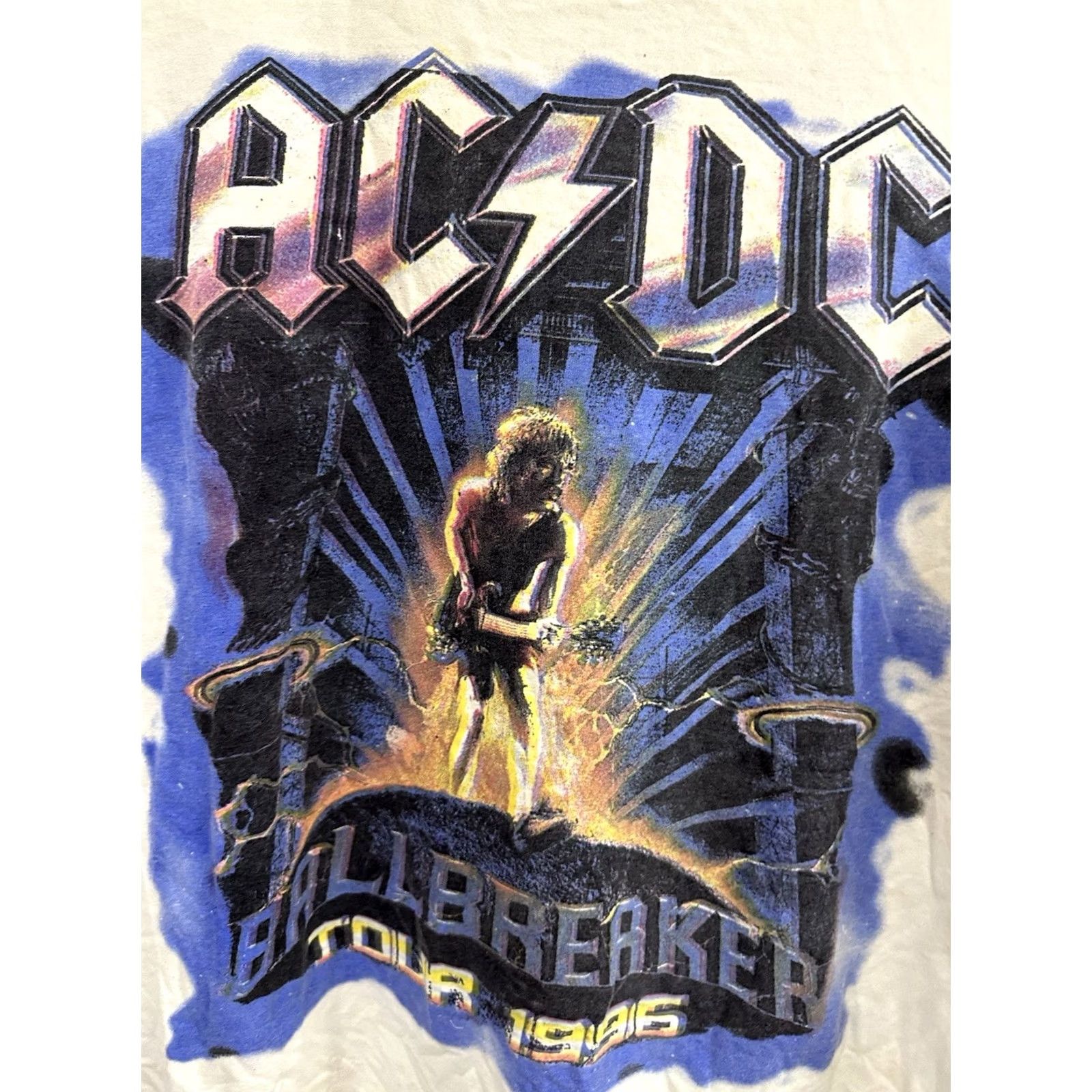 Vintage VTG AC/DC 1996 Ballbreaker Tour Parking Lot Boot Rap Tee 90s Faded T-Shirt XL Shirt Mens White Band Concert Tour Nike Size US XL / EU 56 / 4 - 3 Thumbnail