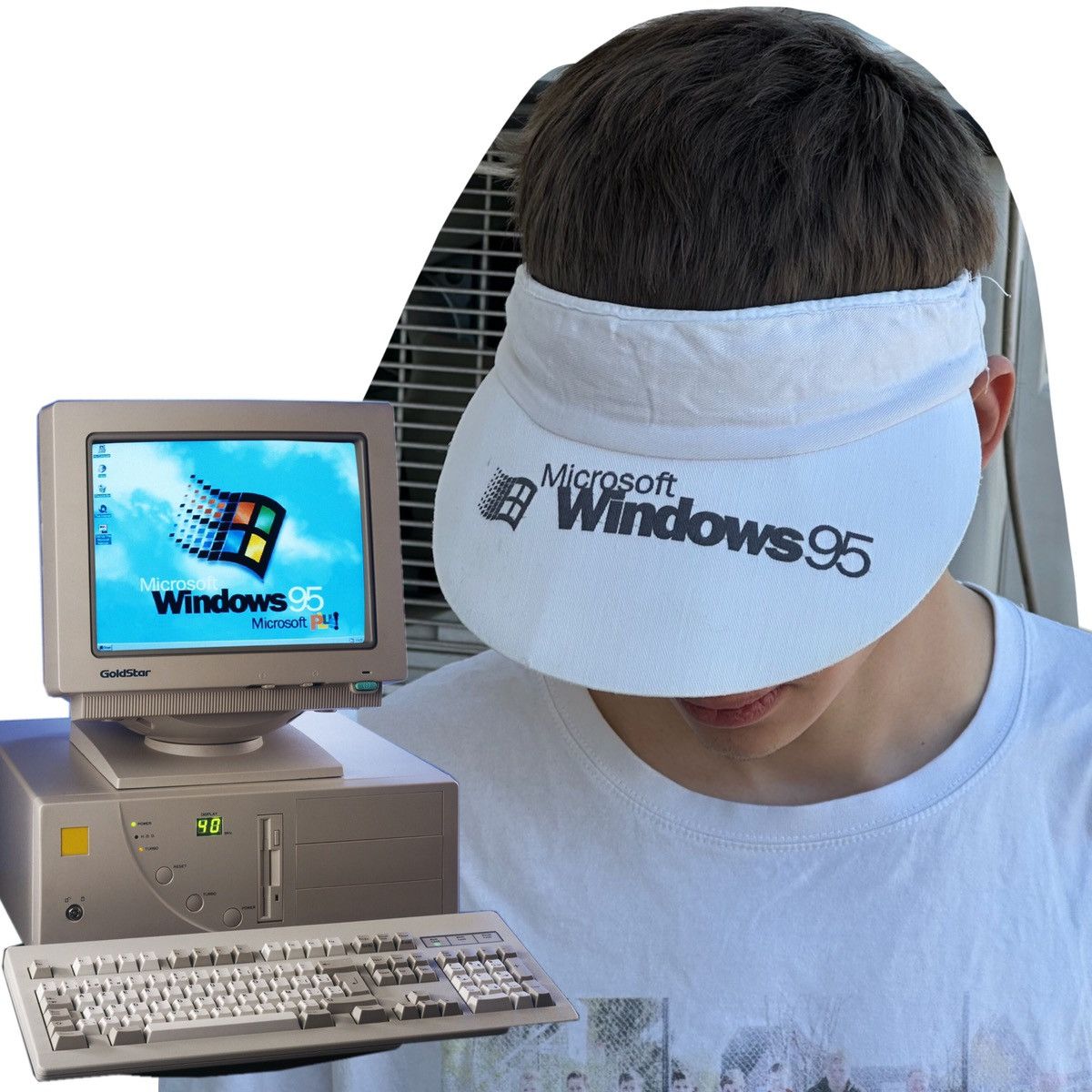 Vintage Microsoft Windows 1995 90s Vintage Logo Rare Promo Cap Hat Size ONE SIZE - 1 Thumbnail