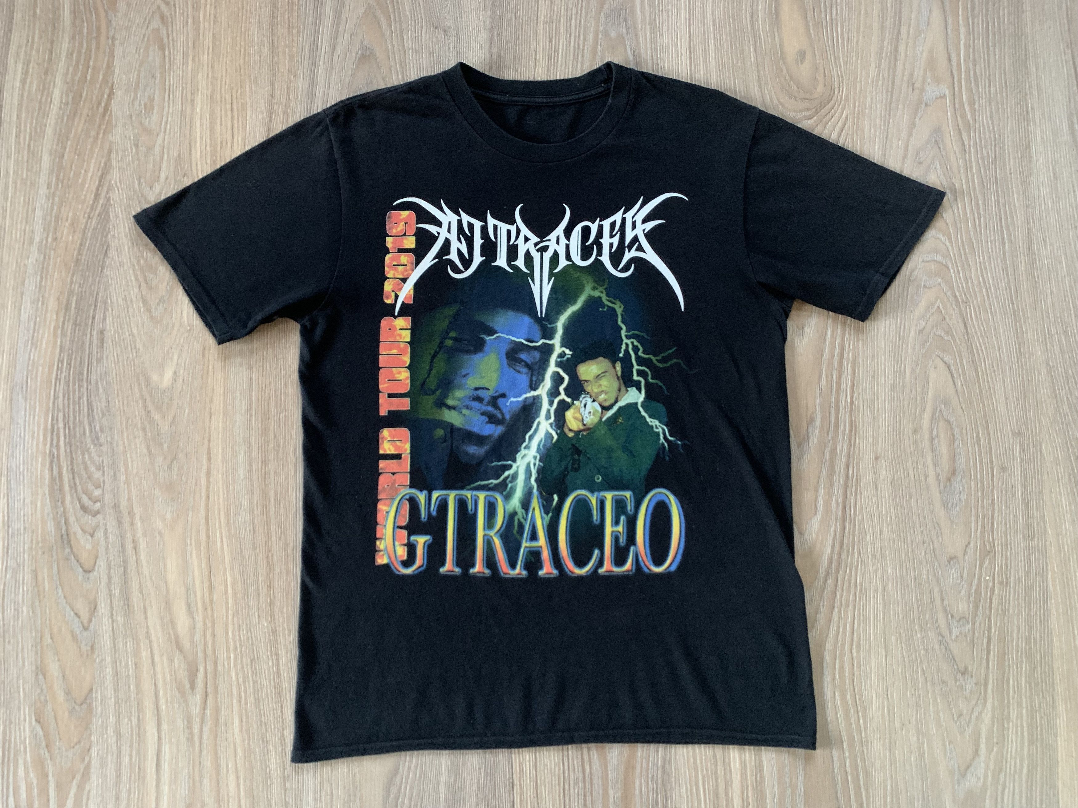 Rap Tees AJ Tracey World Tour Printed T-Shirt Size US M / EU 48-50 / 2 - 2 Thumbnail