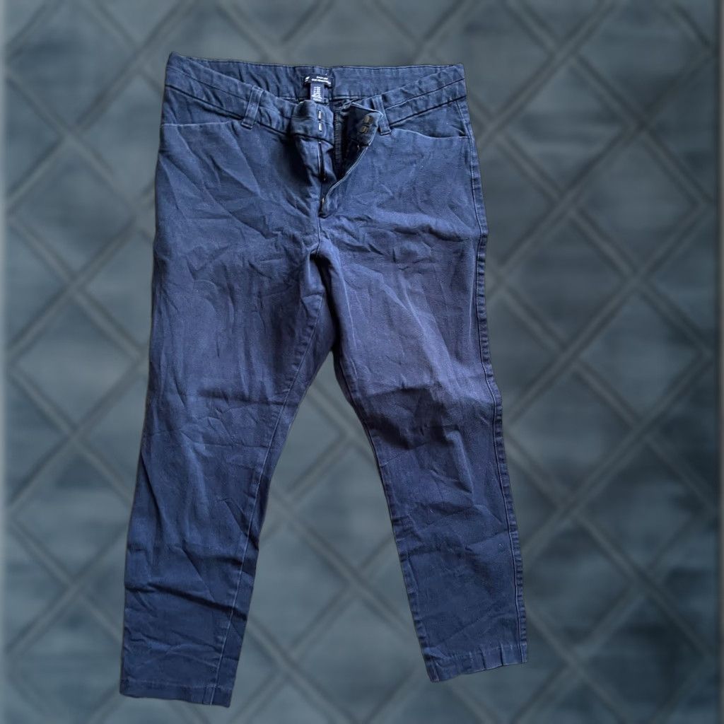 Gap VINTAGE GAP Women's Cropped Pants Size 12 Navy Blue City Style Casual Straight Leg Size 34" / US 12 / IT 48 - 1 Thumbnail