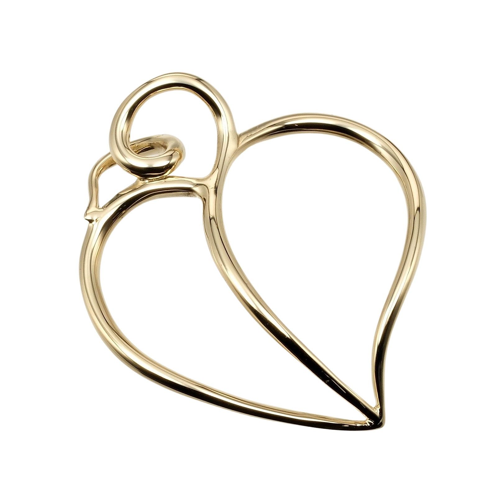 image of Tiffany Co Tiffany & Co 18K Apple Heart Leaf Pendant in Silver, Women's