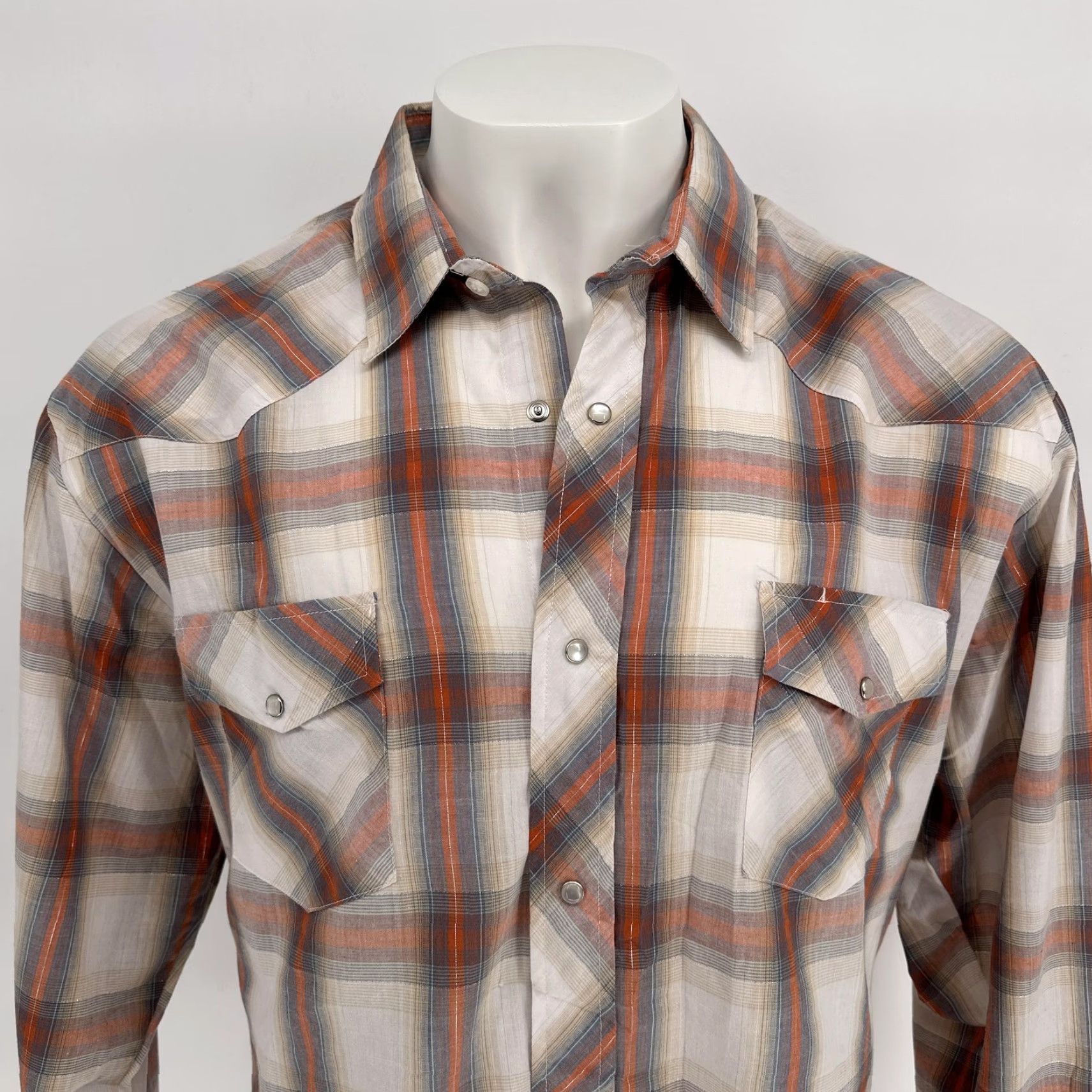 Roper Roper Mens Shirt 3XL Multicolor Plaid Western Pearl Snap Cowboy Long Sleeve Button-Up Shirt Size US XXL / EU 58 / 5 - 2 Thumbnail