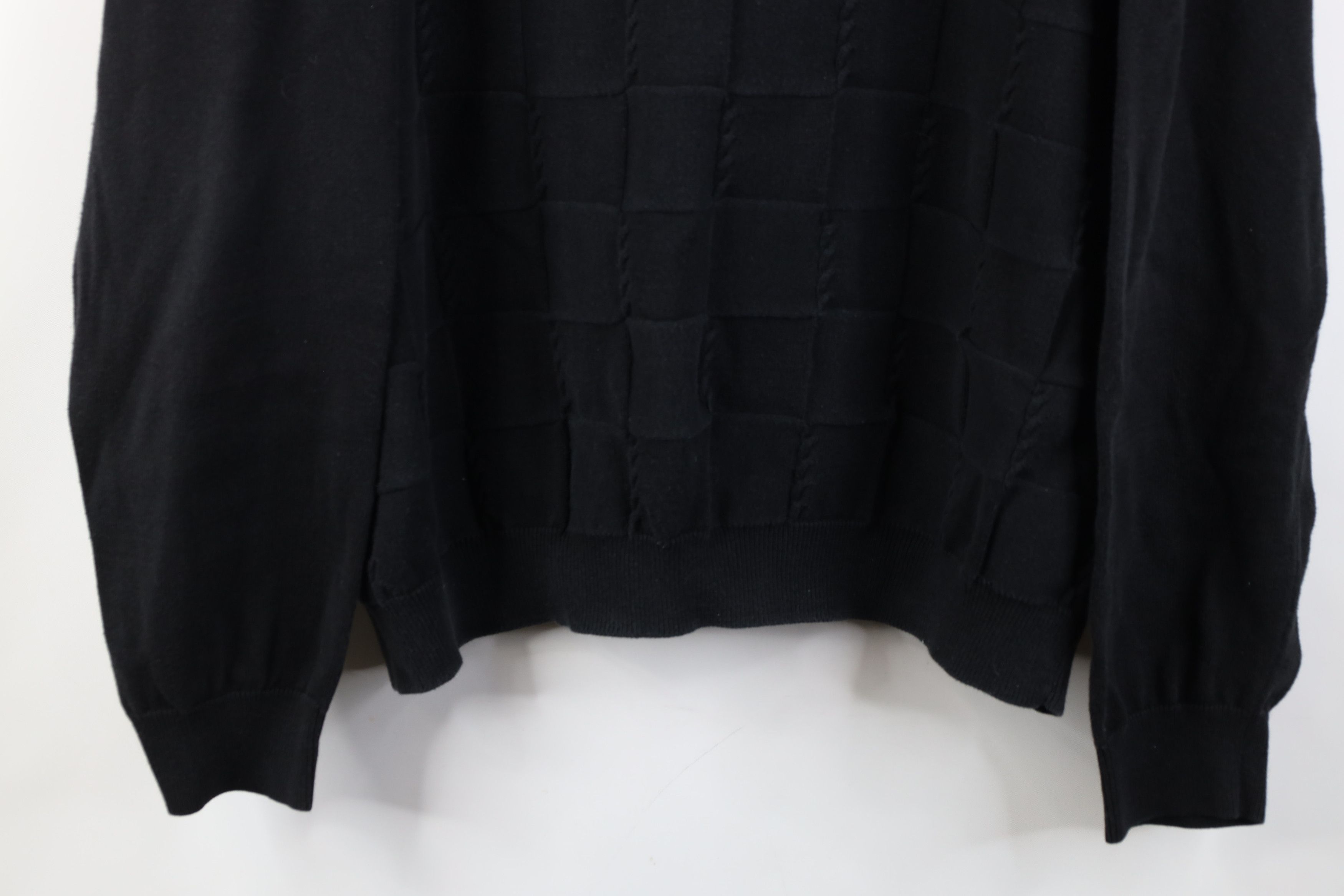 Vintage Vintage 90s Streetwear Cable Knit Mock Neck Sweater Black Size US XL / EU 56 / 4 - 3 Thumbnail