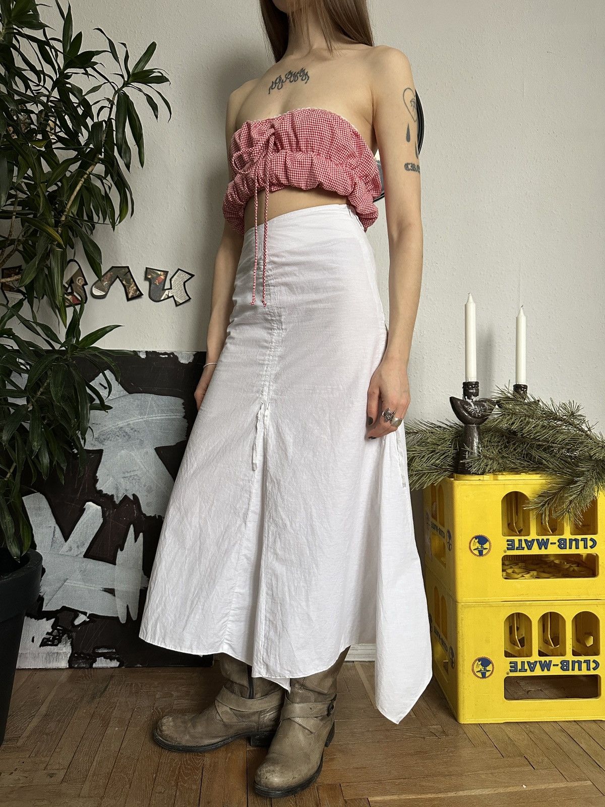 Japanese Brand × Seditionaries Crinkled Ruffle Fairy Core Bohemian Style Midi Skirt Size 28" / US 6 / IT 42 - 10 Thumbnail