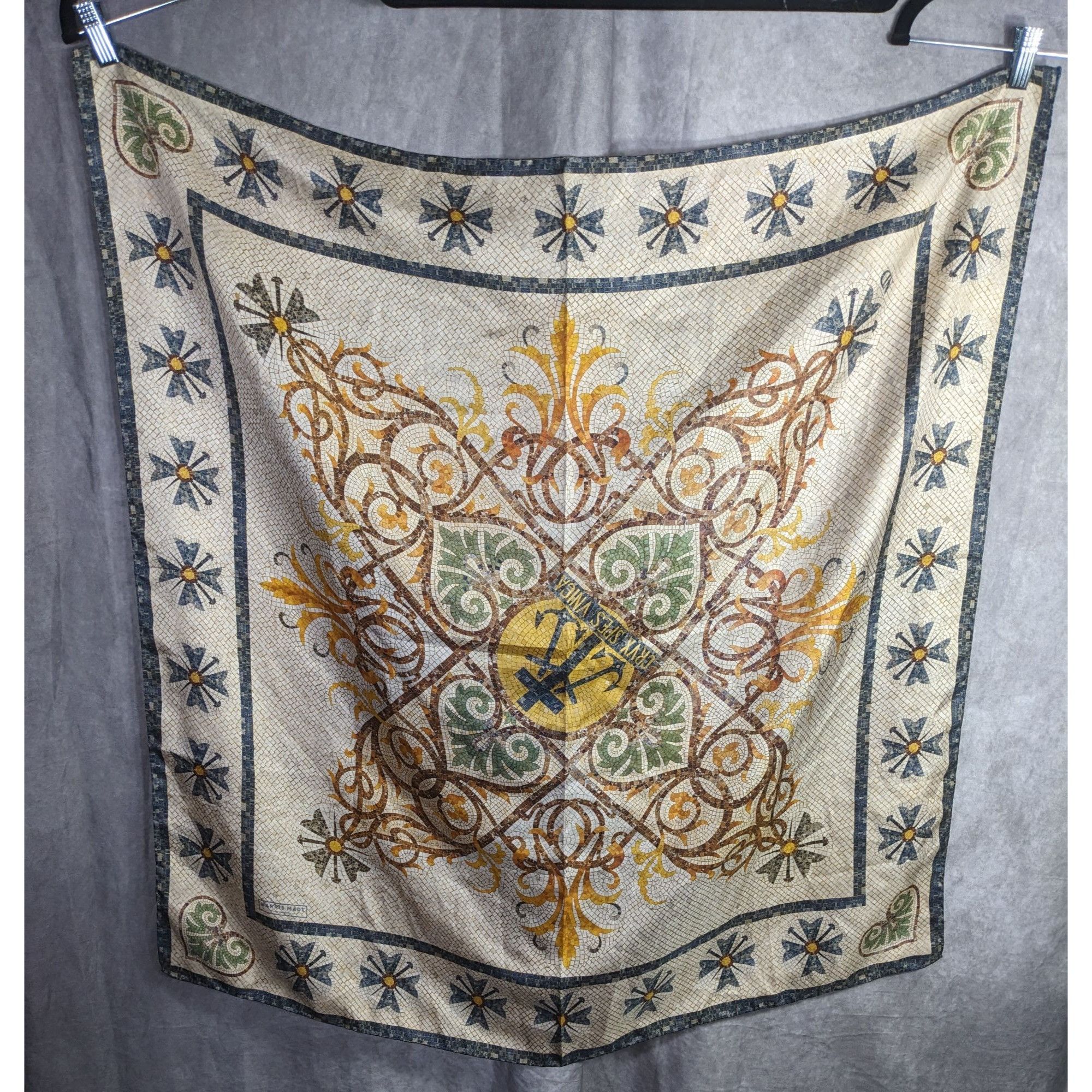 Other Vintage Harris Made England 100% Silk Scarf Medieval Mosaic Size ONE SIZE - 10 Thumbnail