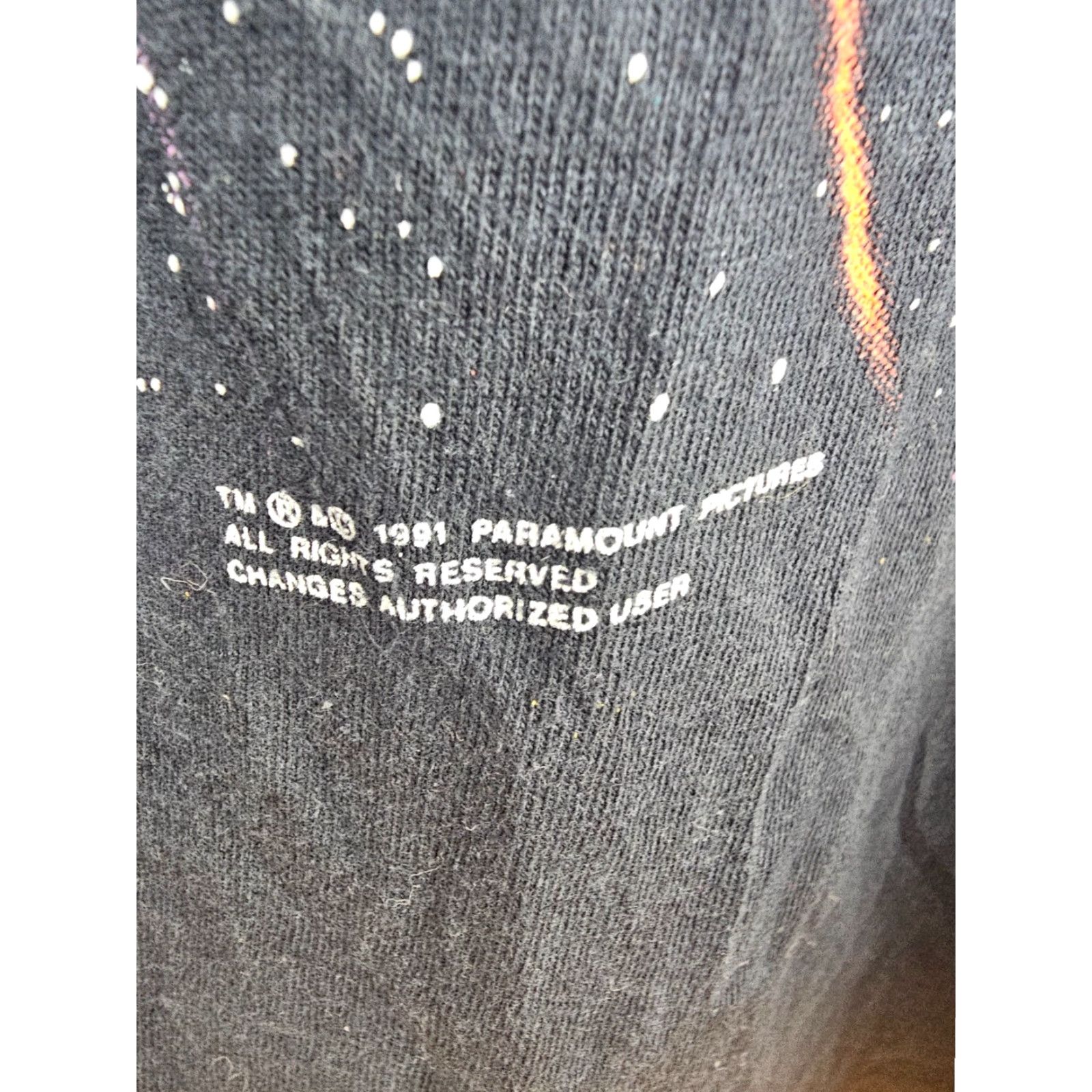 Vintage VINTAGE Star Trek PARAMOUNT TV SERIES PROMO SINGLE STITCH T-SHIRT XLARGE Mens Black Cotton Jersey 91' 90s 80s Graphic Print Crew Neck Short Sleeve Size US XL / EU 56 / 4 - 3 Thumbnail