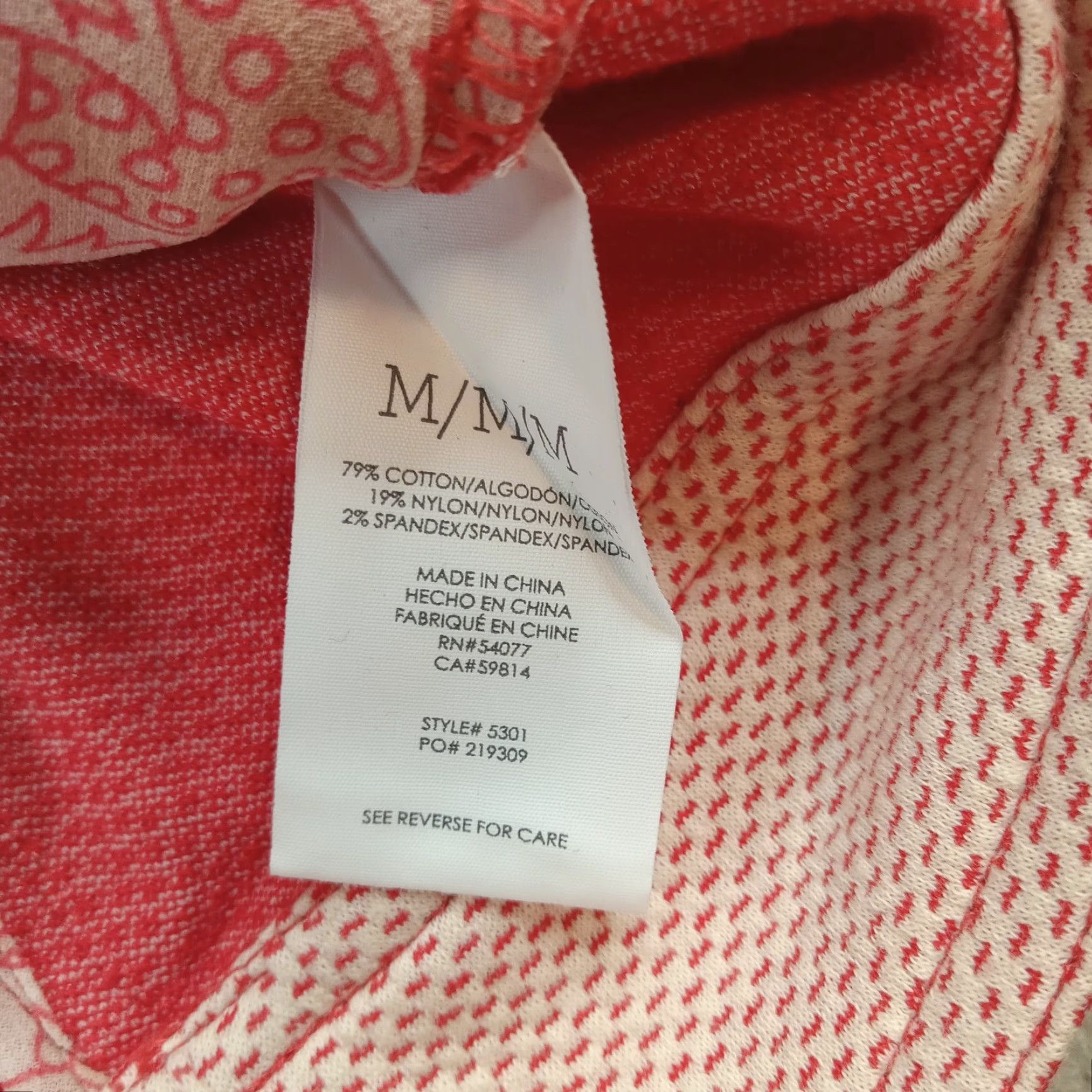 Vintage Cabi Womens Medium Red White Geometric Casual Collar Jacket with Pockets Size M / US 6-8 / IT 42-44 - 6 Thumbnail