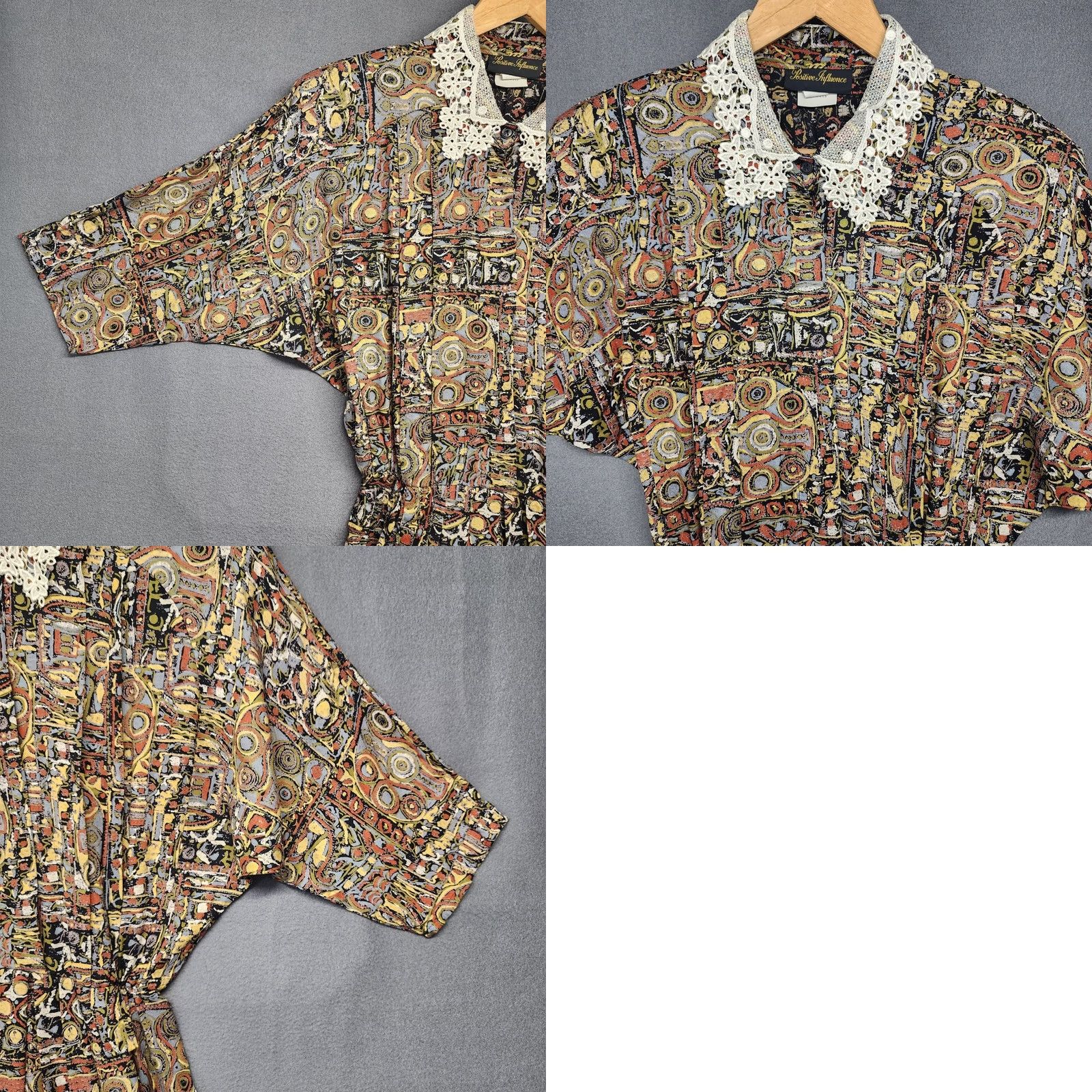 Vintage VINTAGE Positive Influence Dress Dolman Sleeve Pockets Midi Button Front Size S Womens Brown Classic Cottage 80s 90s Size S / US 4 / IT 40 - 9 Thumbnail