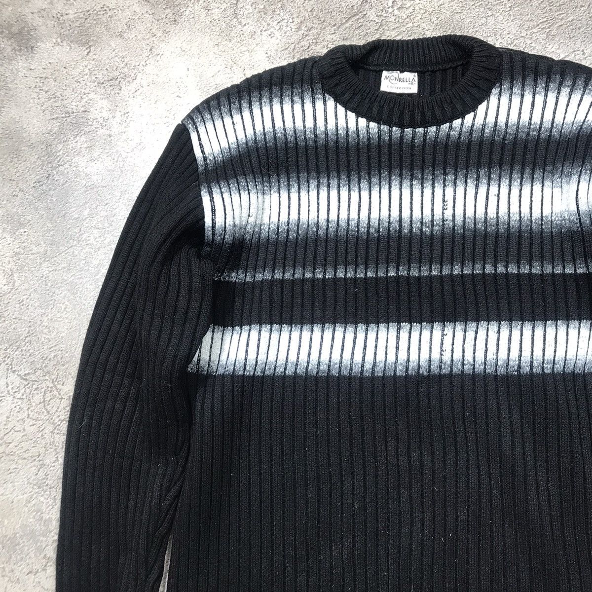 Vintage Vintage 90s Oversized Abstract Striped Knit Sweater Grunge L Size US L / EU 52-54 / 3 - 2 Thumbnail