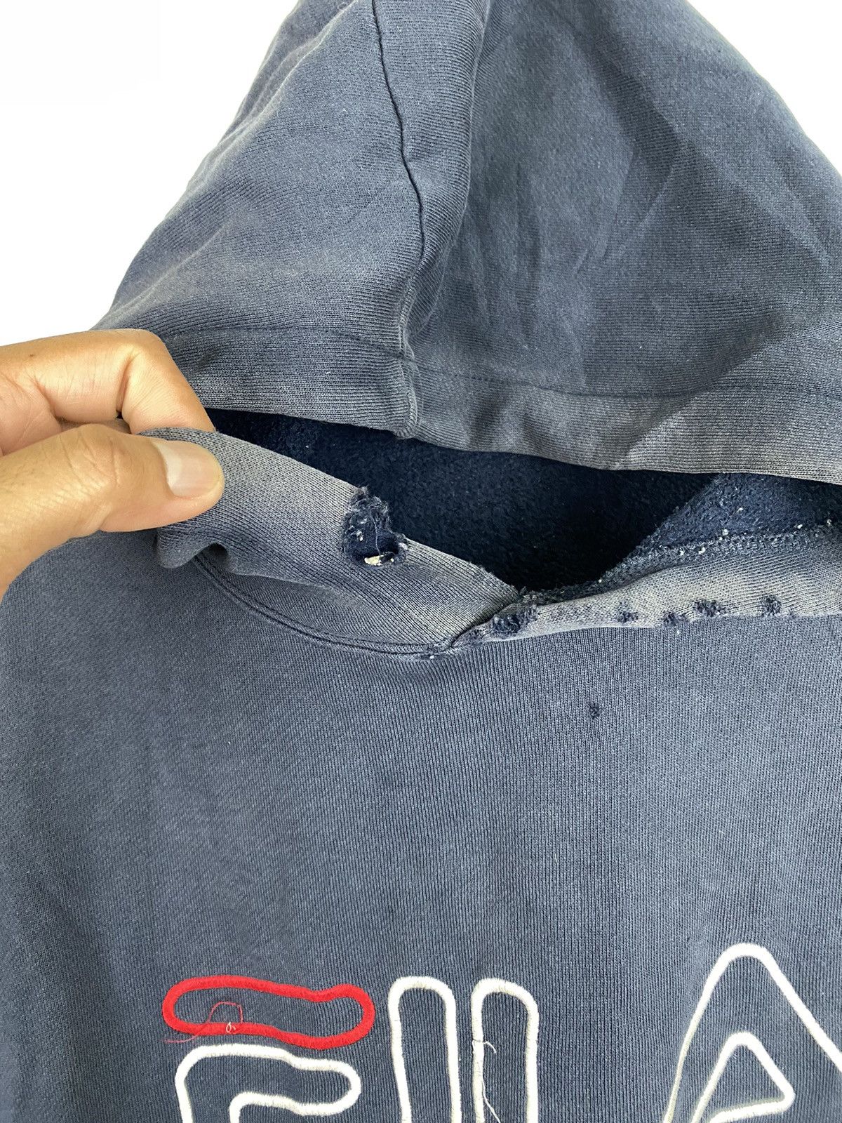 Fila Vintage Trashed Fila Hoodie Pullover Size US L / EU 52-54 / 3 - 5 Thumbnail