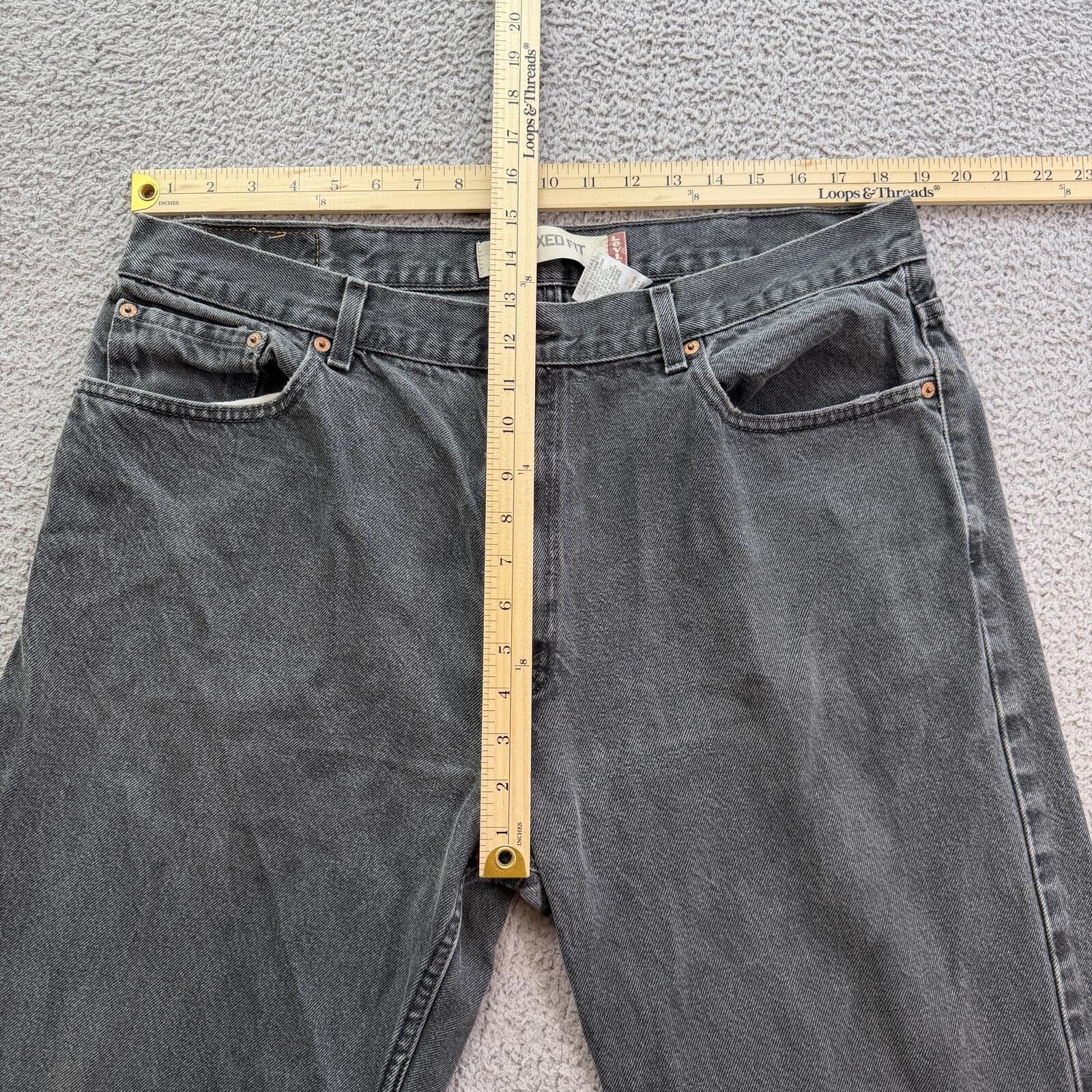 Levi's Levis 550 Relaxed Fit Faded Black Baggy Jeans Vintage 40x34 Size US 40 / EU 56 - 3 Thumbnail