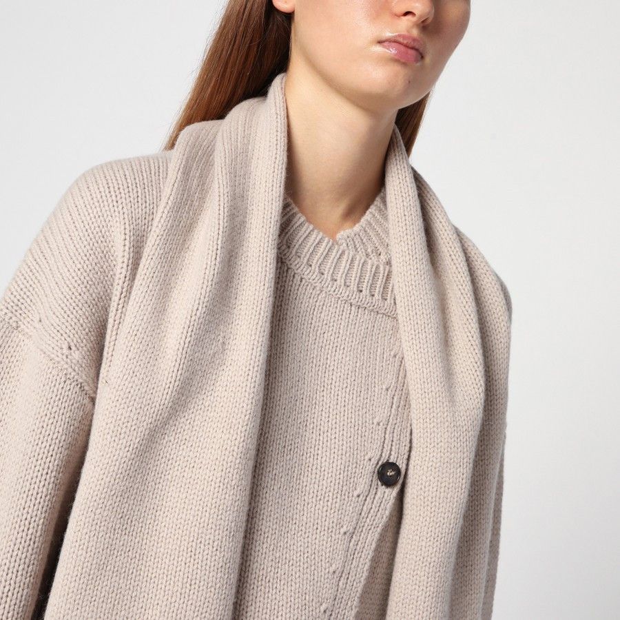 Other o1d2blof1024 Wool Cardigan Scarf in Beige Size M / US 6-8 / IT 42-44 - 4 Thumbnail