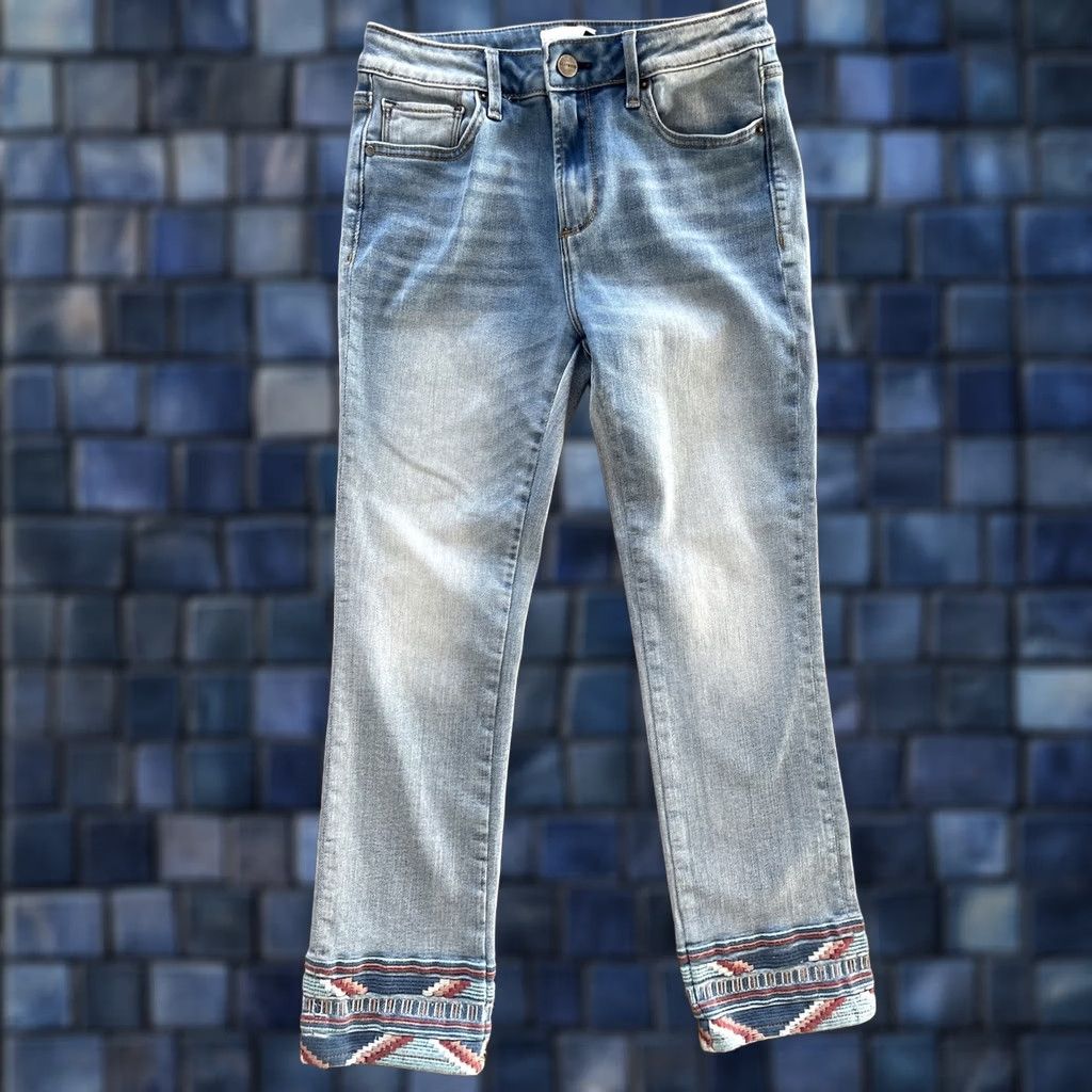 Vintage Driftwood Colette Jeans Women 26x26 Cotton Polyester Spandex Denim Straight Festival Bohemian Embroidered Logo Zipper Button Jeans Women Size 26" / US 2 / IT 38 - 1 Thumbnail
