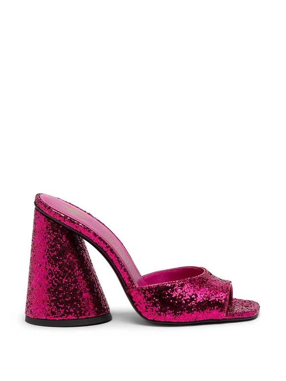 The Attico The Attico Devon Mule in Fuchsia Color Glitter Size US 10 / IT 40 - 1 Thumbnail