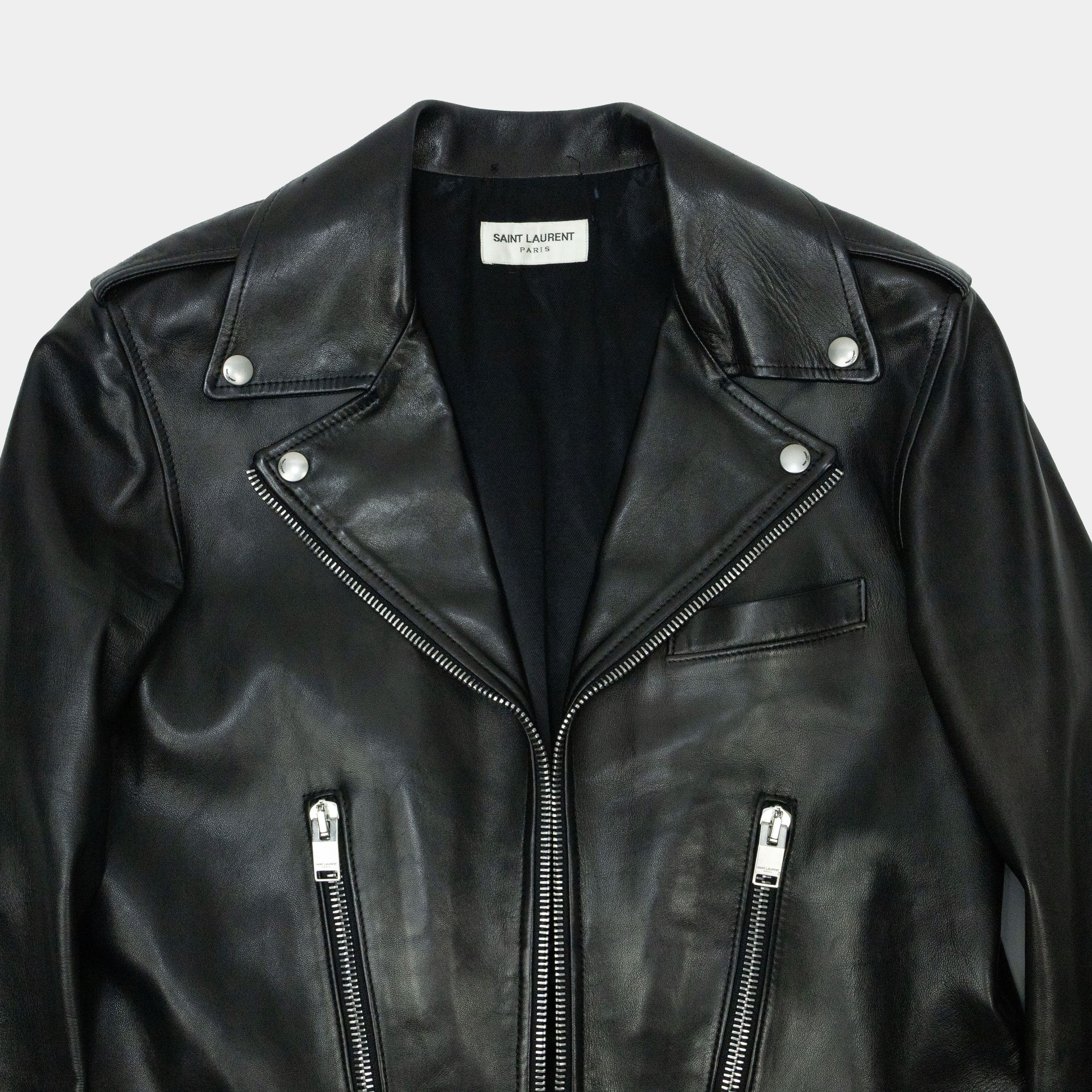 Saint Laurent Paris Saint Laurent A/W 2013 Hedi Slimane Leather Biker Jacket Size US M / EU 48-50 / 2 - 3 Thumbnail