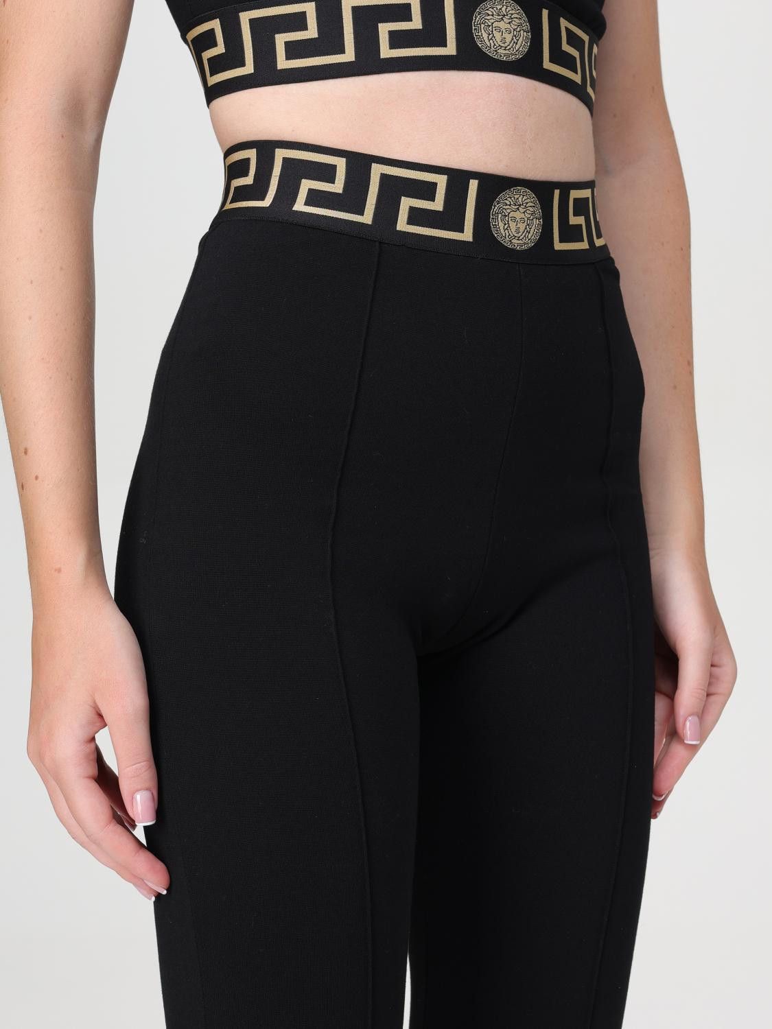 Versace o1s22i1n1024 Greek Band Stirrup Leggings in Black Size 28" / US 6 / IT 42 - 5 Thumbnail