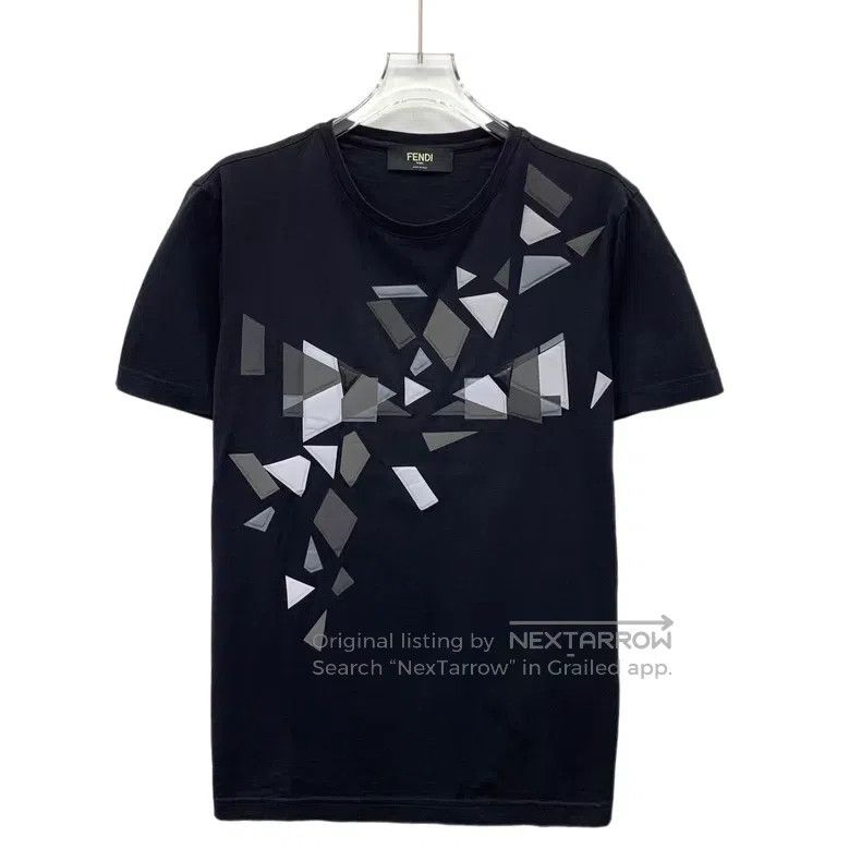 Fendi Fendi Black geometric pattern embossed cotton round neck s Size US S / EU 44-46 / 1 - 1 Thumbnail