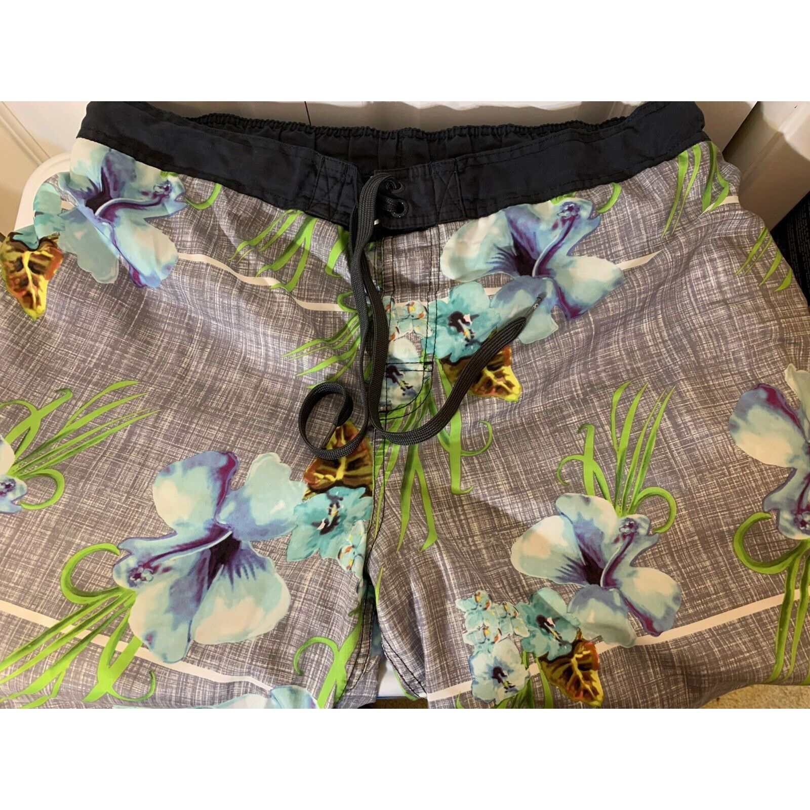 Ocean Pacific OP Swim Trunks Shorts Men’s Sz XL 40-42 Gray Blue Green Swim Size US 40 / EU 56 - 4 Thumbnail