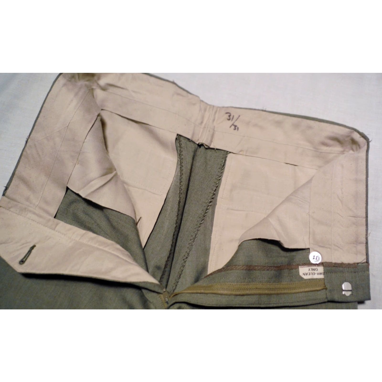 Vintage Vintage Mens Blue Herringbone Polyester 30 x 28 Talon zipper Size ONE SIZE - 6 Thumbnail