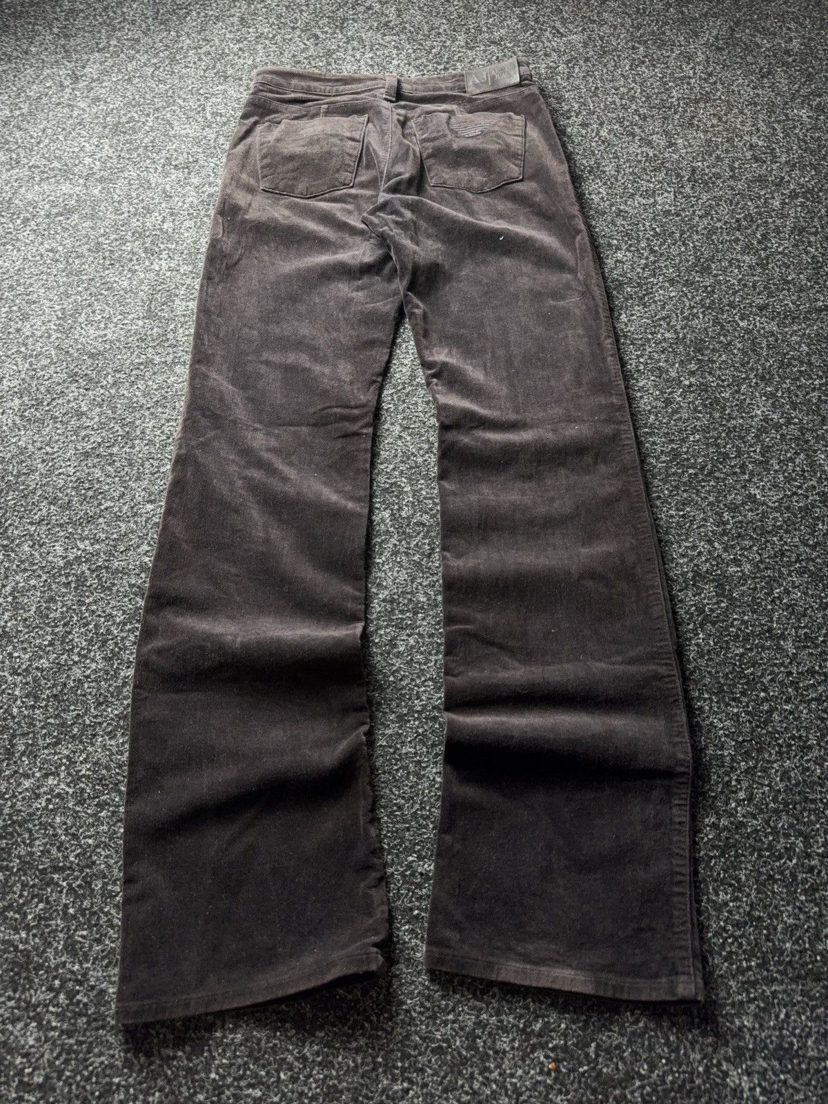 Armani Luxury 00s Armani Jeans AJ Velour Pants Brown Straight Y2K Size 28" / US 6 / IT 42 - 14 Thumbnail