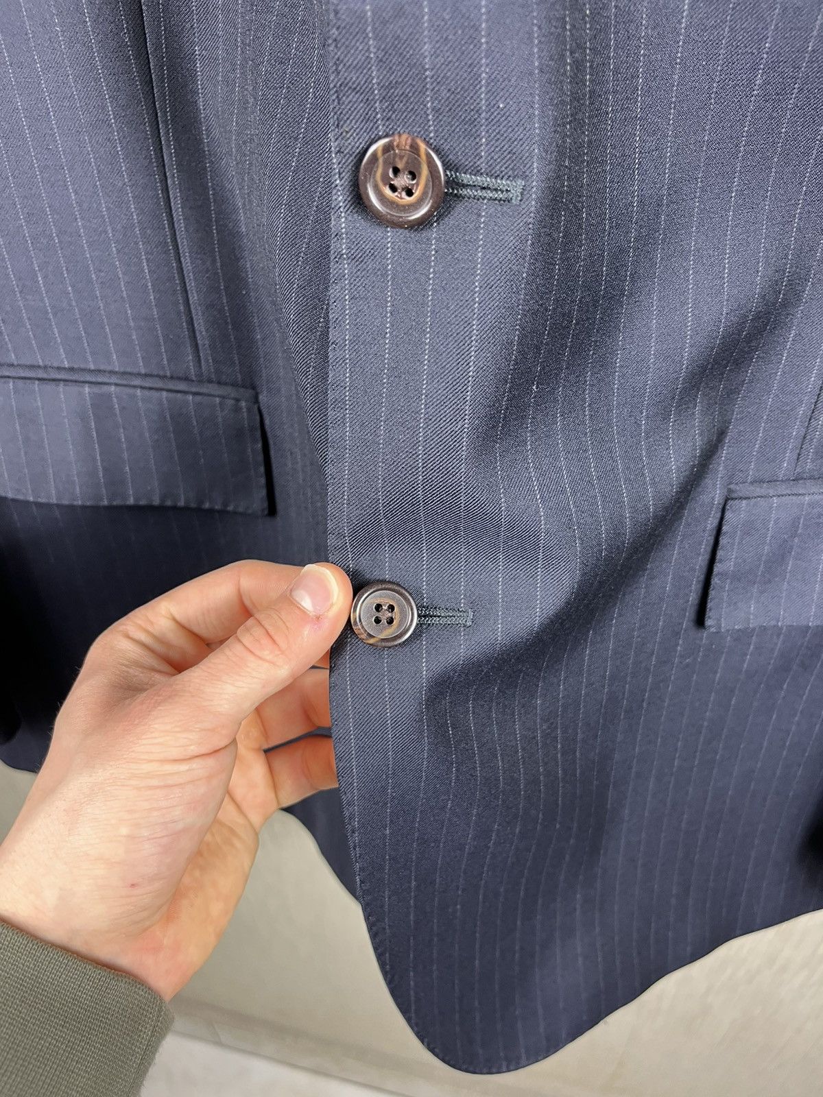 Polo Ralph Lauren × Ralph Lauren Polo Ralph Lauren wool navy light striped blazer jacket Size 48R - 11 Thumbnail