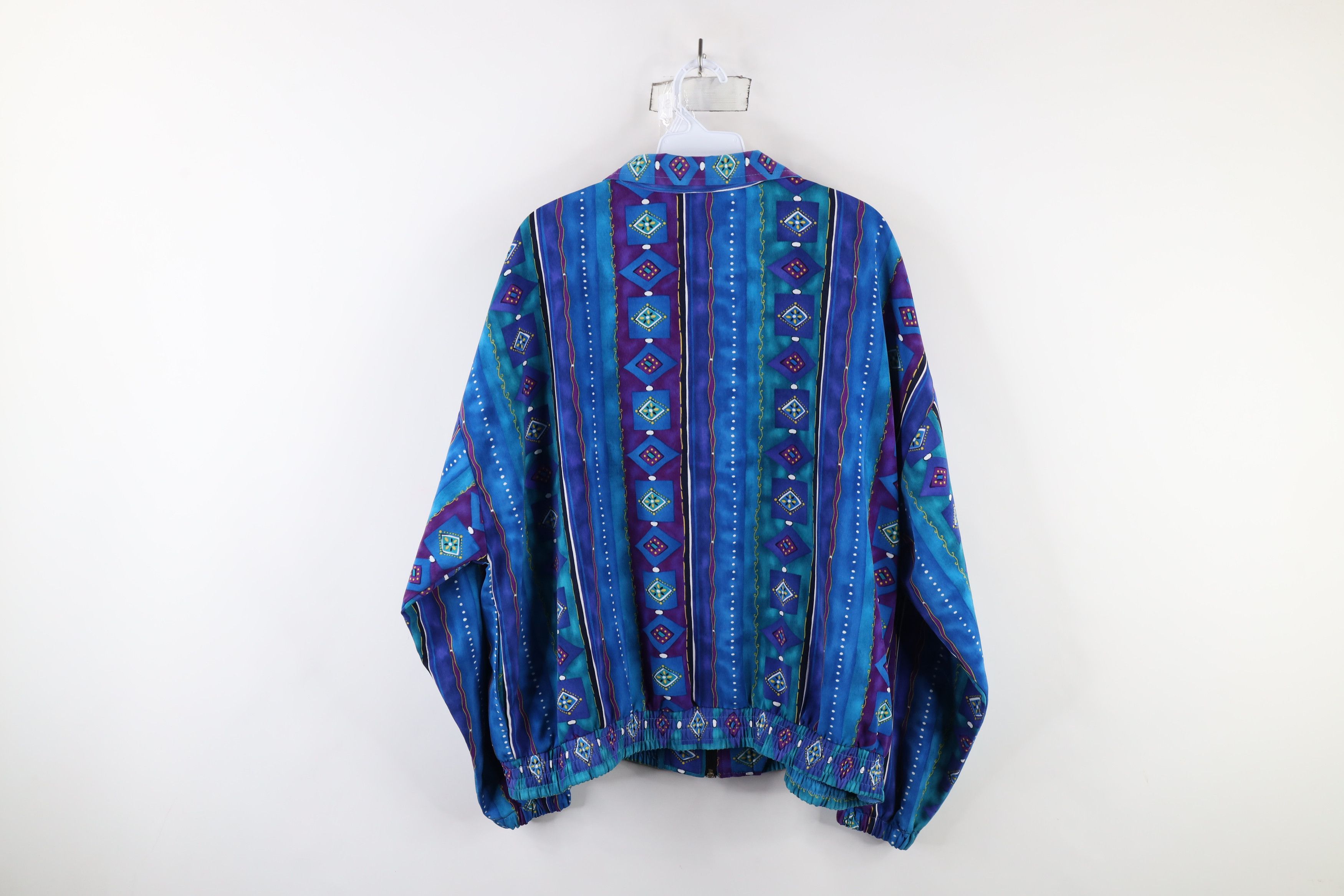 Vintage Vintage 90s Streetwear Rainbow Geometric Windbreaker Jacket Size XL / US 12-14 / IT 48-50 - 9 Thumbnail