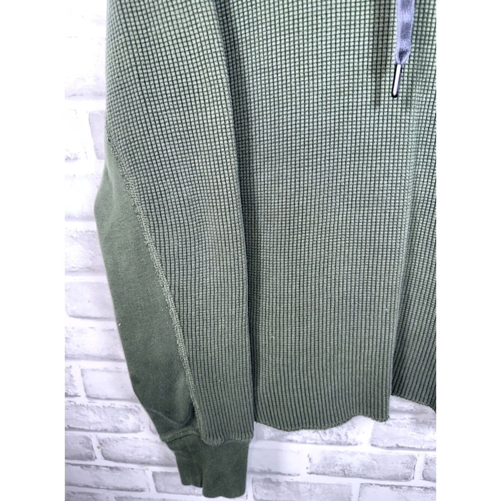 Rag & Bone VINTAGE Rag & Bone Olive Green Waffle Knit Hoodie 100% Cotton Mens M Size US M / EU 48-50 / 2 - 6 Thumbnail