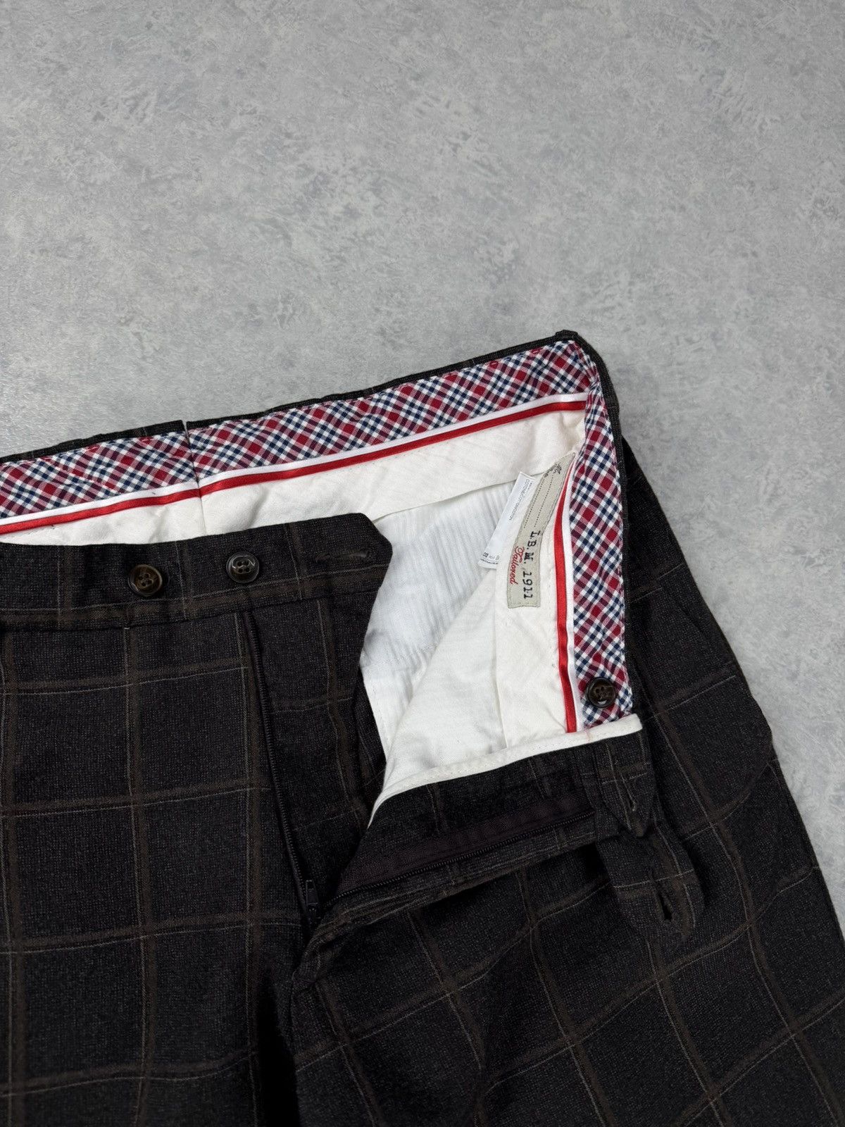 L.B.M. 1911 L.B.M. 1911 Tailored Wool Trousers Check Brown Size 50R Size 40R - 5 Thumbnail