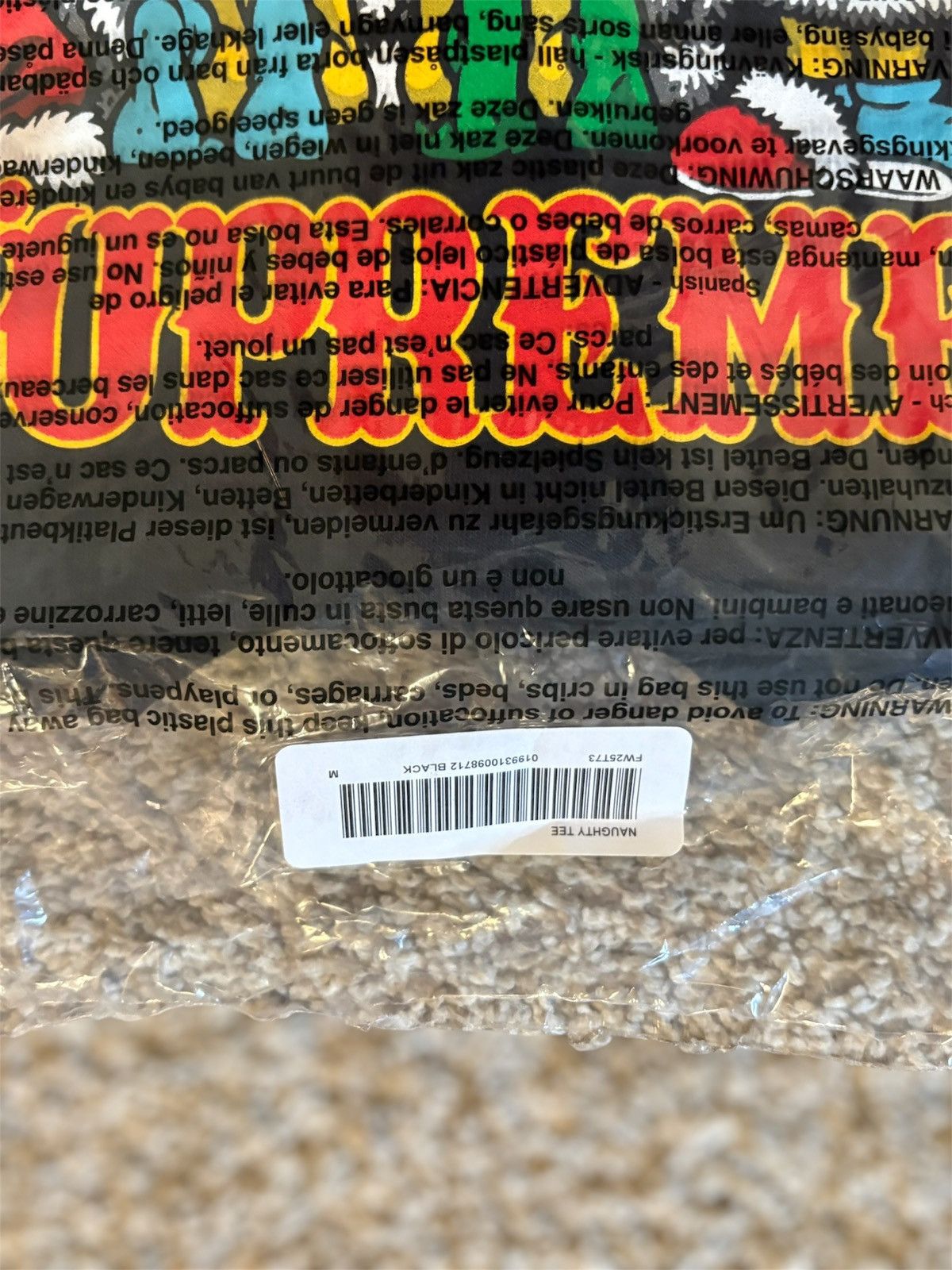 Supreme Supreme Naughty Tee Black Size US M / EU 48-50 / 2 - 4 Thumbnail
