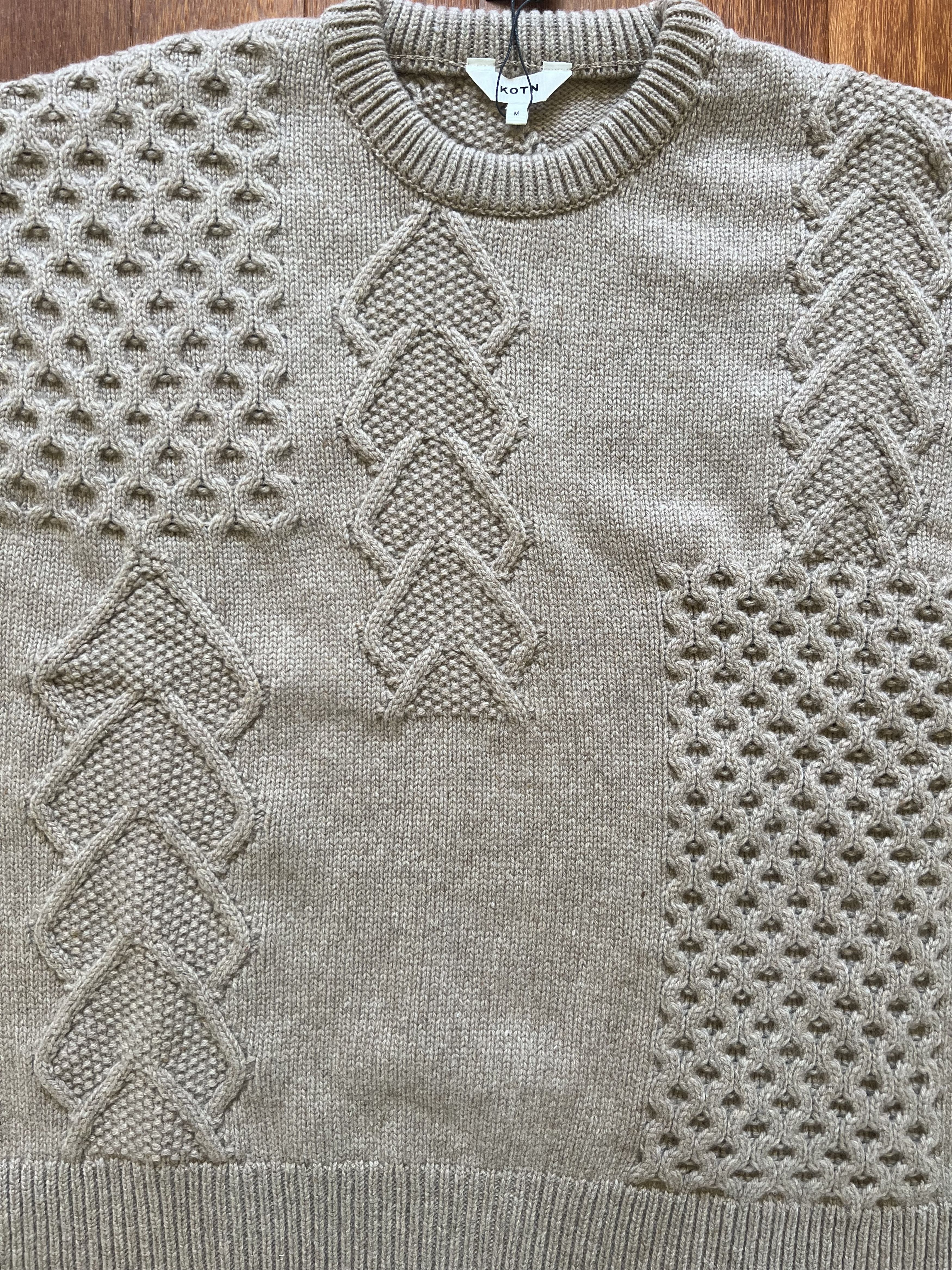 Kotn 💚 Kotn Lambswool Kilimanjaro Cable Sweater Dune Medium NEW Size US M / EU 48-50 / 2 - 7 Thumbnail